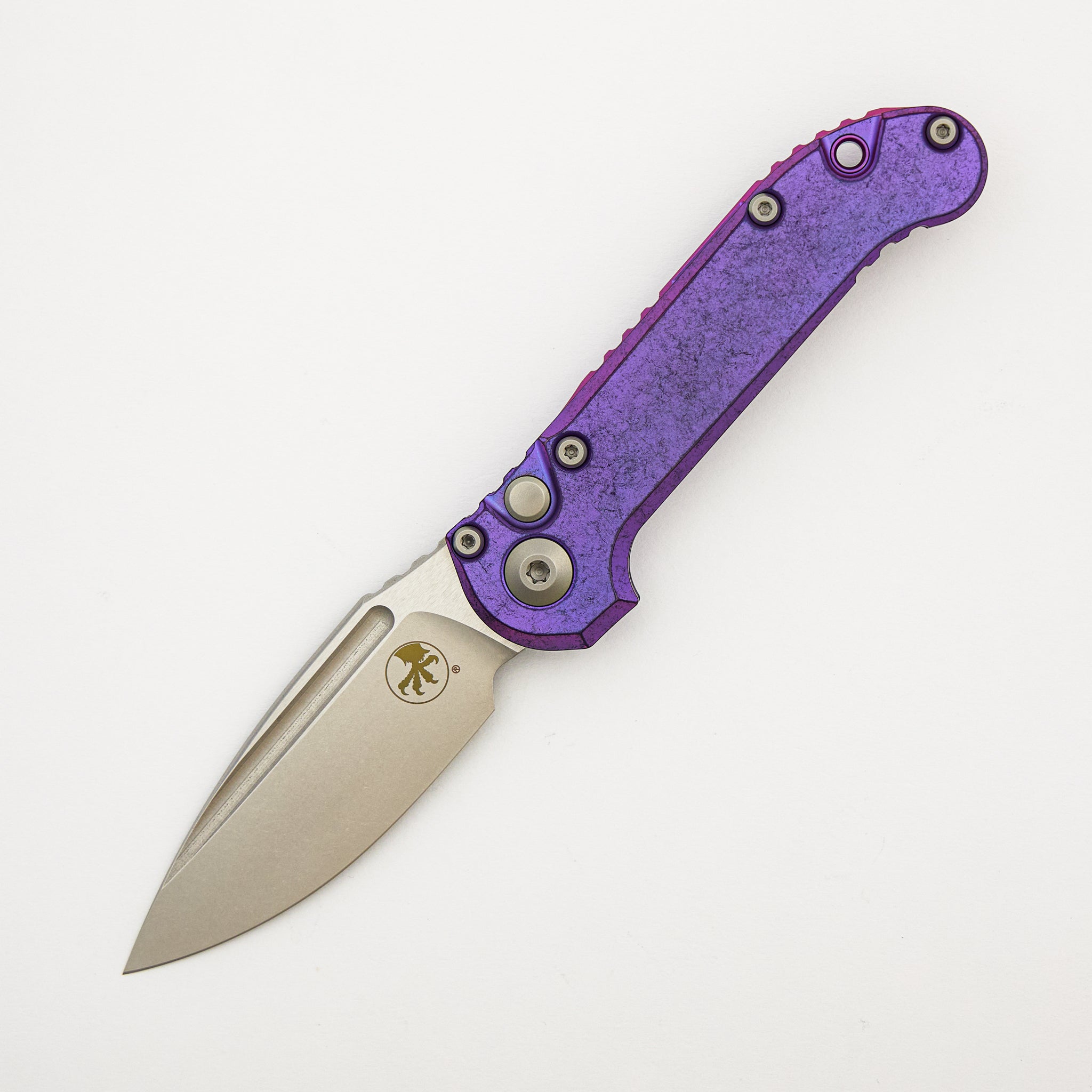 "Marfione Select" L.U.D.T. Clip Point Stonewash Finish Purple Haze Anodized Slab Side Titanium W/ Purple Accent 1135-10MS9