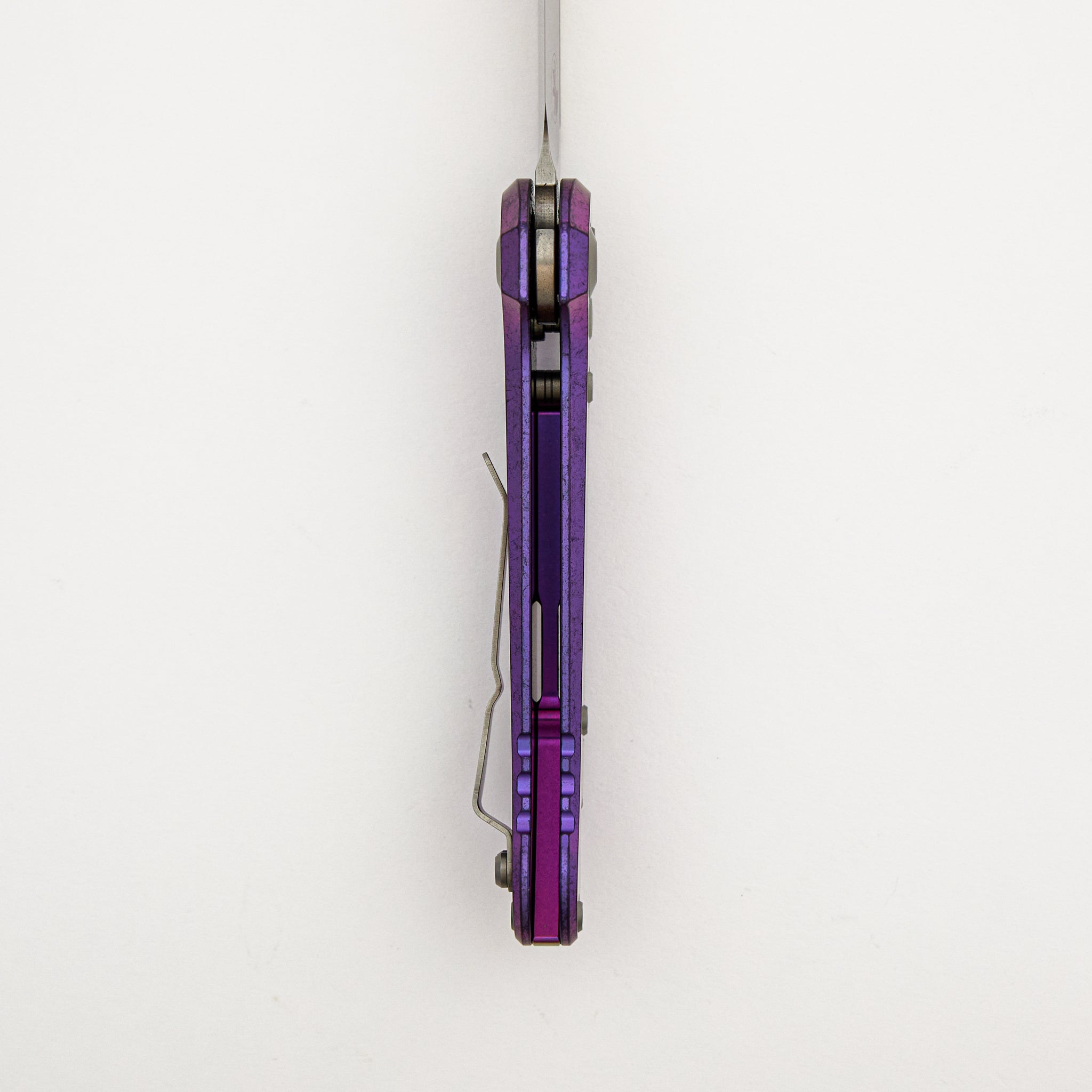 "Marfione Select" L.U.D.T. Clip Point Stonewash Finish Purple Haze Anodized Slab Side Titanium W/ Purple Accent 1135-10MS9