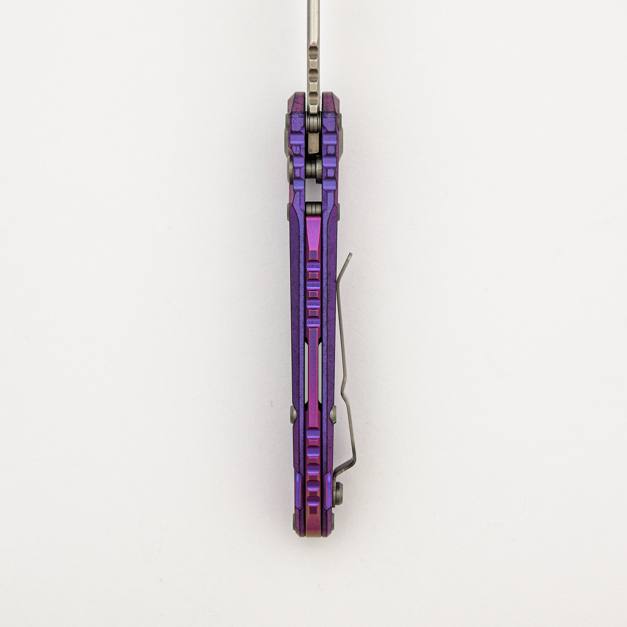 "Marfione Select" L.U.D.T. Clip Point Stonewash Finish Purple Haze Anodized Slab Side Titanium W/ Purple Accent 1135-10MS9