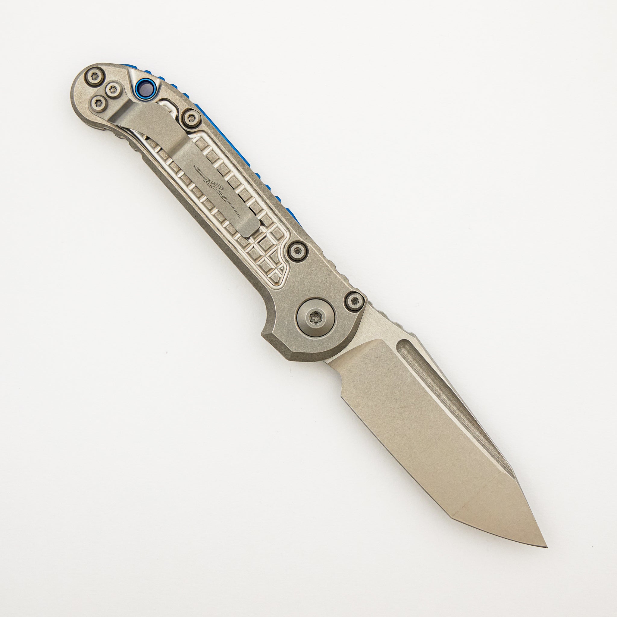 "Marfione Select" L.U.D.T. T/E Stonewash Finish Frag Pattern Titanium W/ Blue Titanium Accent 1136-10FRMS2