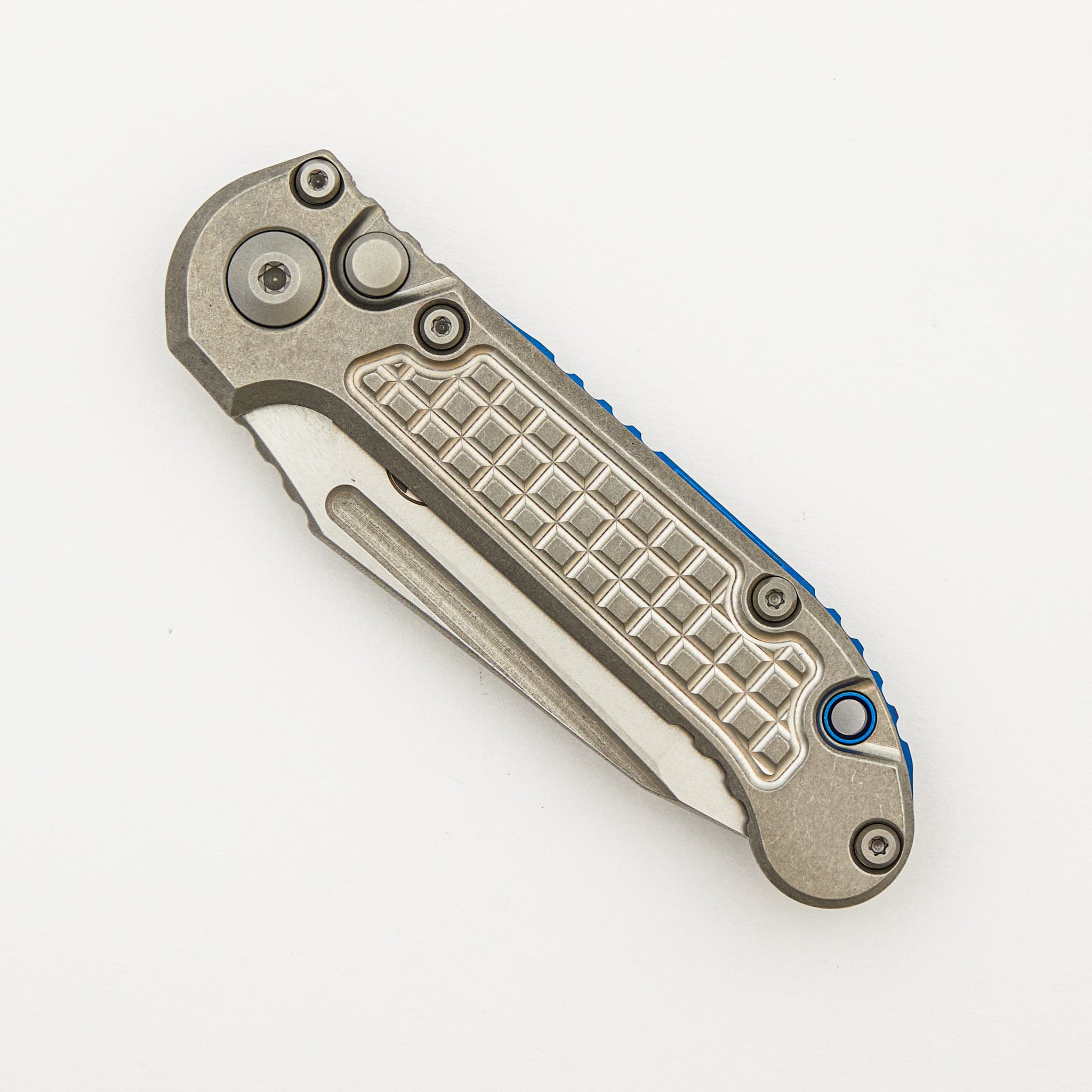 "Marfione Select" L.U.D.T. T/E Stonewash Finish Frag Pattern Titanium W/ Blue Titanium Accent 1136-10FRMS2