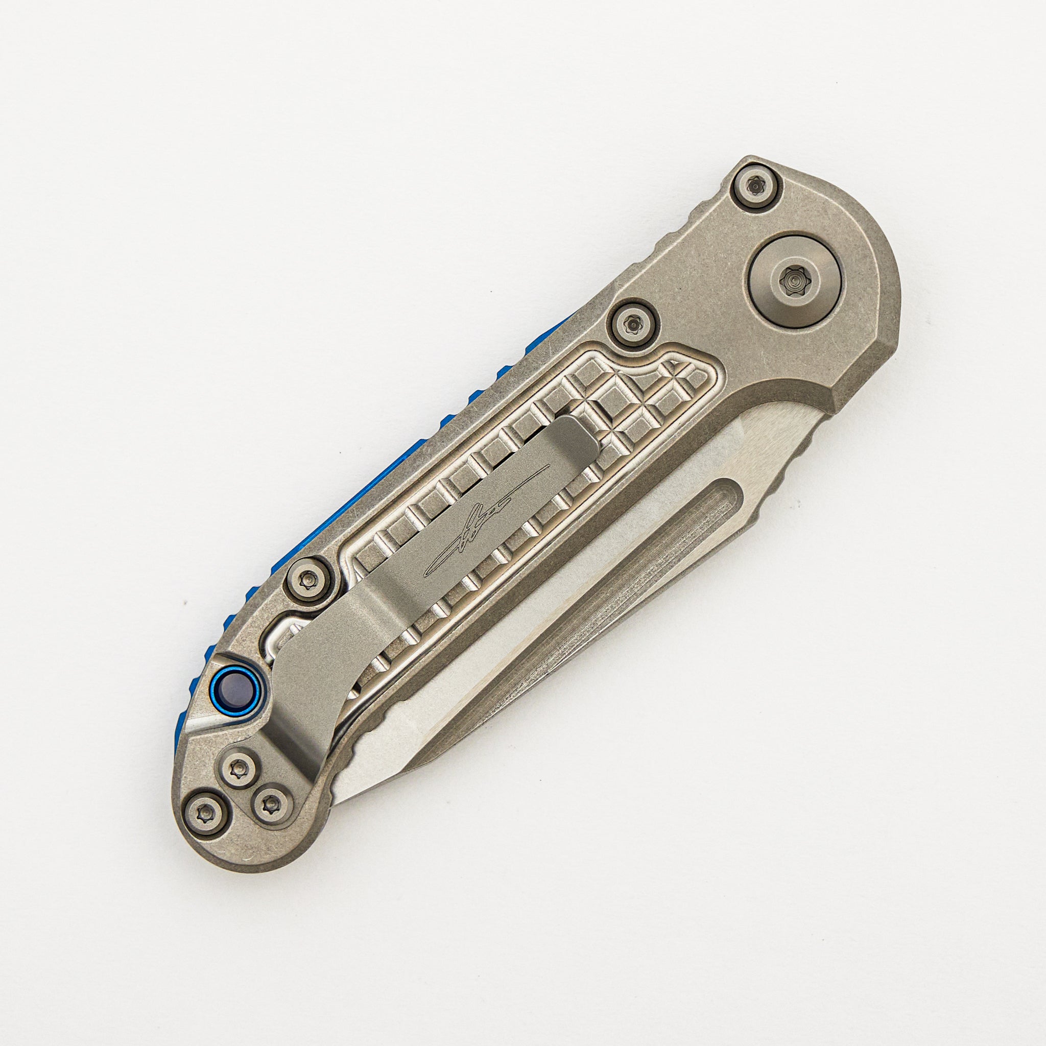"Marfione Select" L.U.D.T. T/E Stonewash Finish Frag Pattern Titanium W/ Blue Titanium Accent 1136-10FRMS2