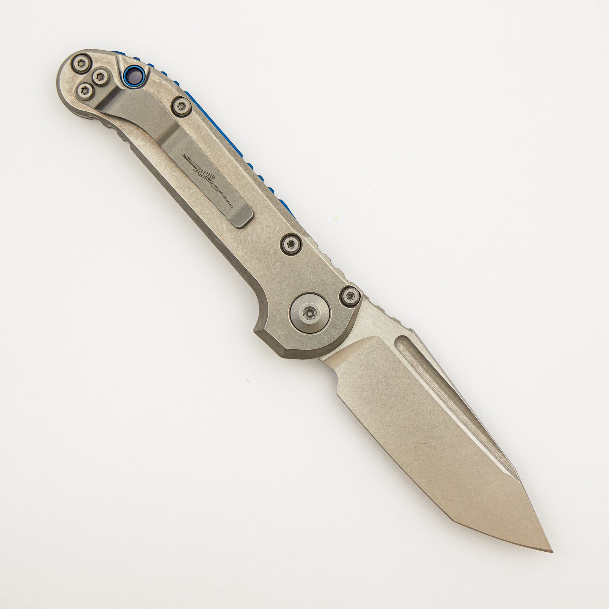 "Marfione Select" L.U.D.T. T/E Stonewash Finish Slab Side Titanium W/ Blue Titanium Accent 1136-10MS3
