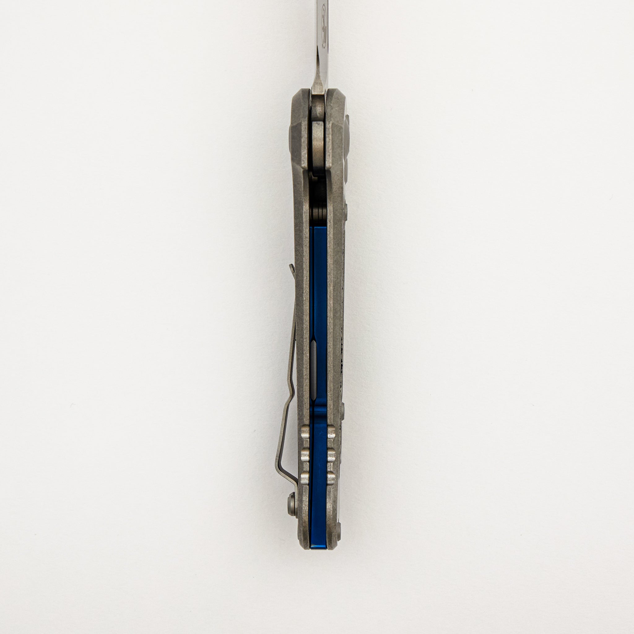 "Marfione Select" L.U.D.T. T/E Stonewash Finish Titanium W/ Textured Inlay and Blue Titanium Accent 1136-10MS4