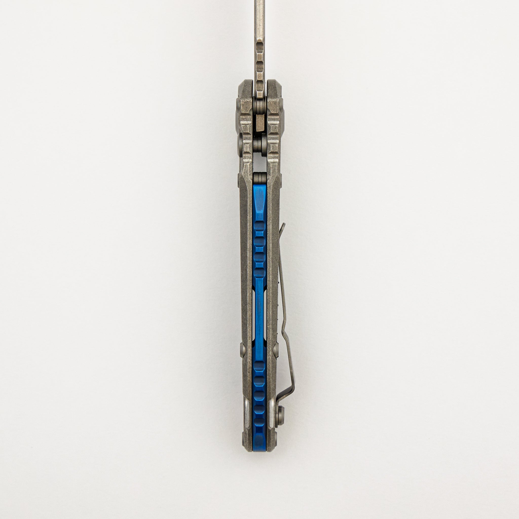 "Marfione Select" L.U.D.T. T/E Stonewash Finish Titanium W/ Textured Inlay and Blue Titanium Accent 1136-10MS4