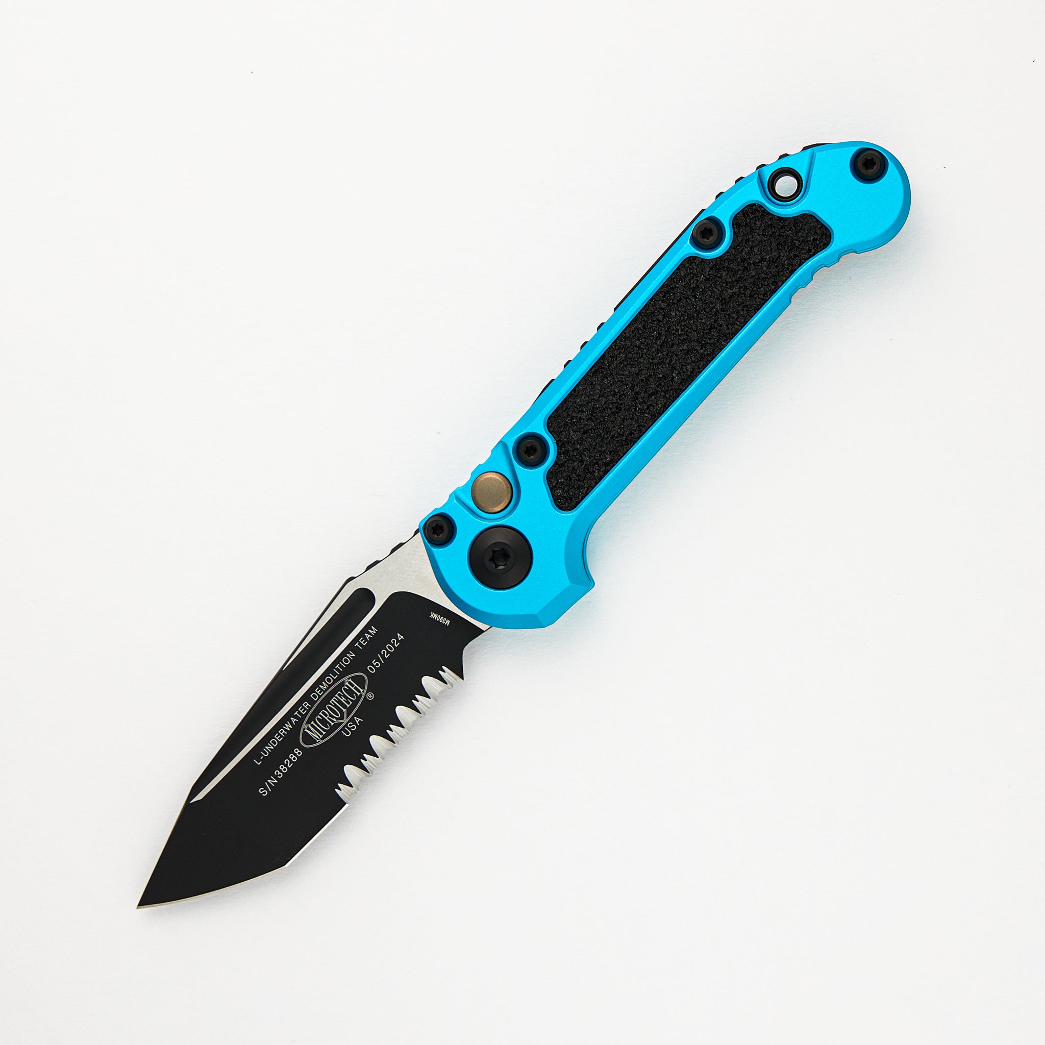 Microtech L.U.D.T. T/E Gen III Turquoise Partial Serrated 1136-2 TQ