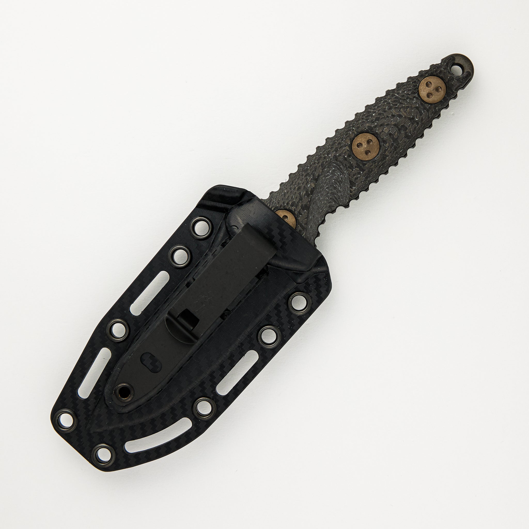 Microtech Socom Alpha Mini S/E Signature Series Carbon Fiber Handle DLC Partial Serrated 113M-2 DLCCFS