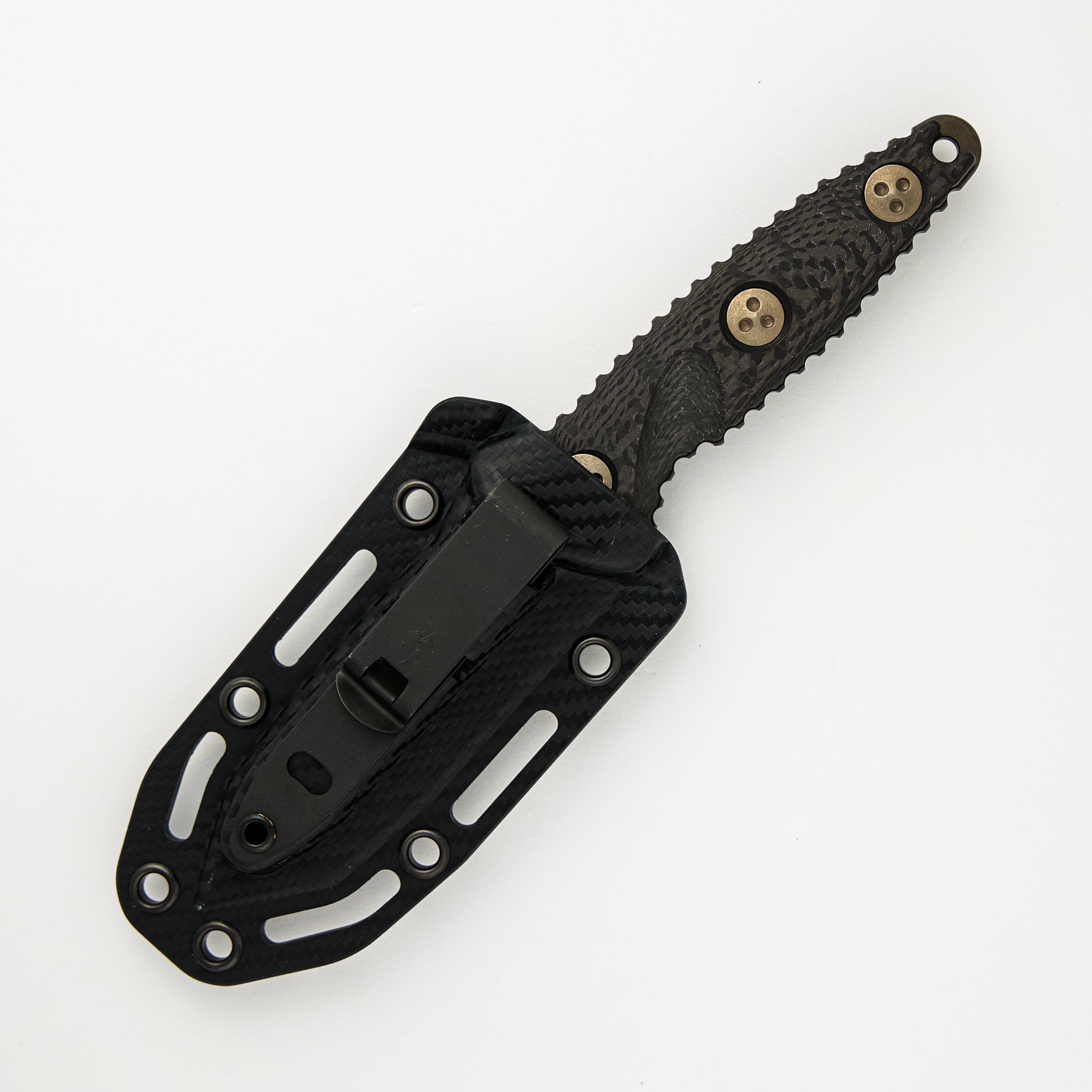 Microtech Socom Alpha Mini T/E Signature Series Carbon Fiber Handle DLC Standard 114M-1 DLCCFS