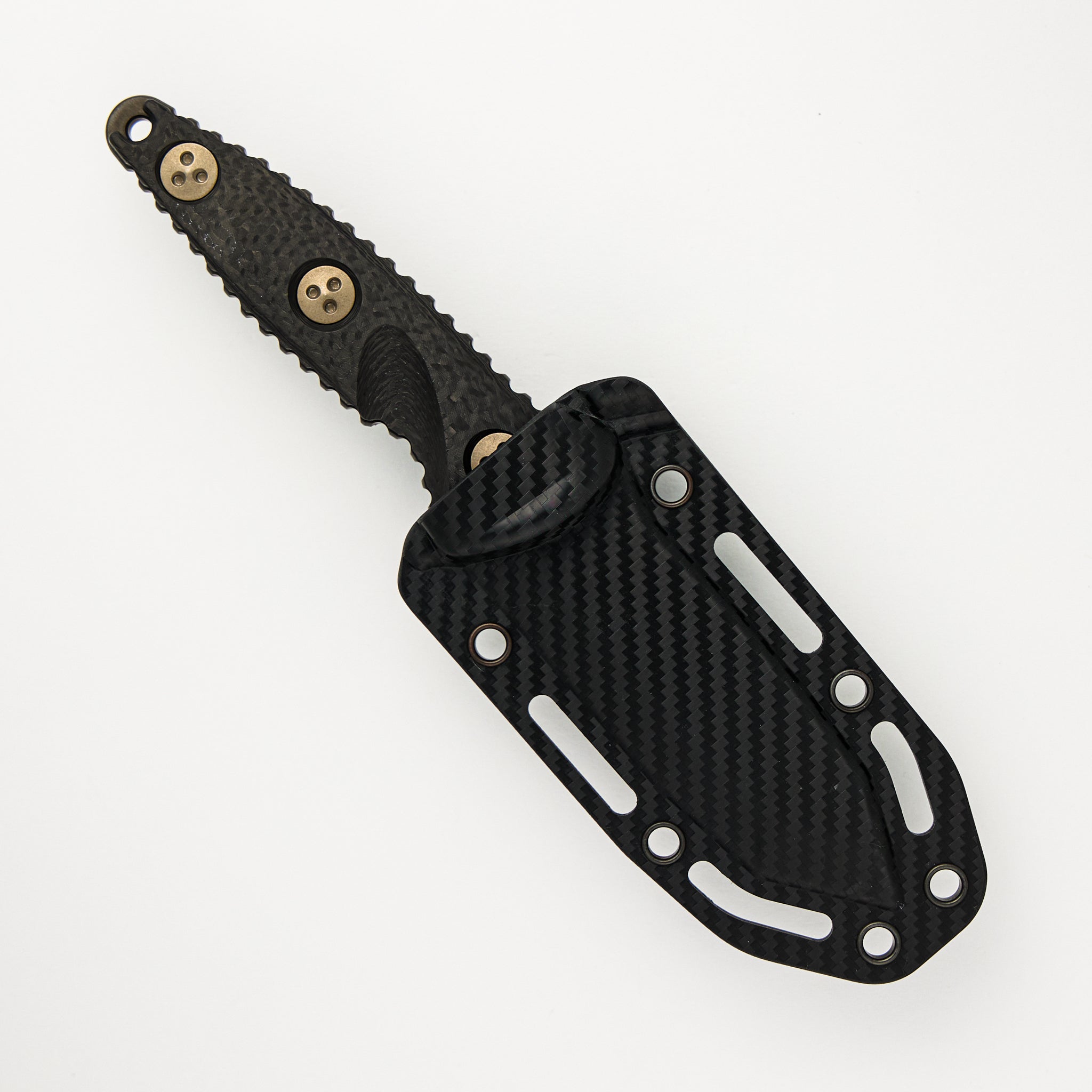 Microtech Socom Alpha Mini T/E Signature Series Carbon Fiber Handle DLC Standard 114M-1 DLCCFS