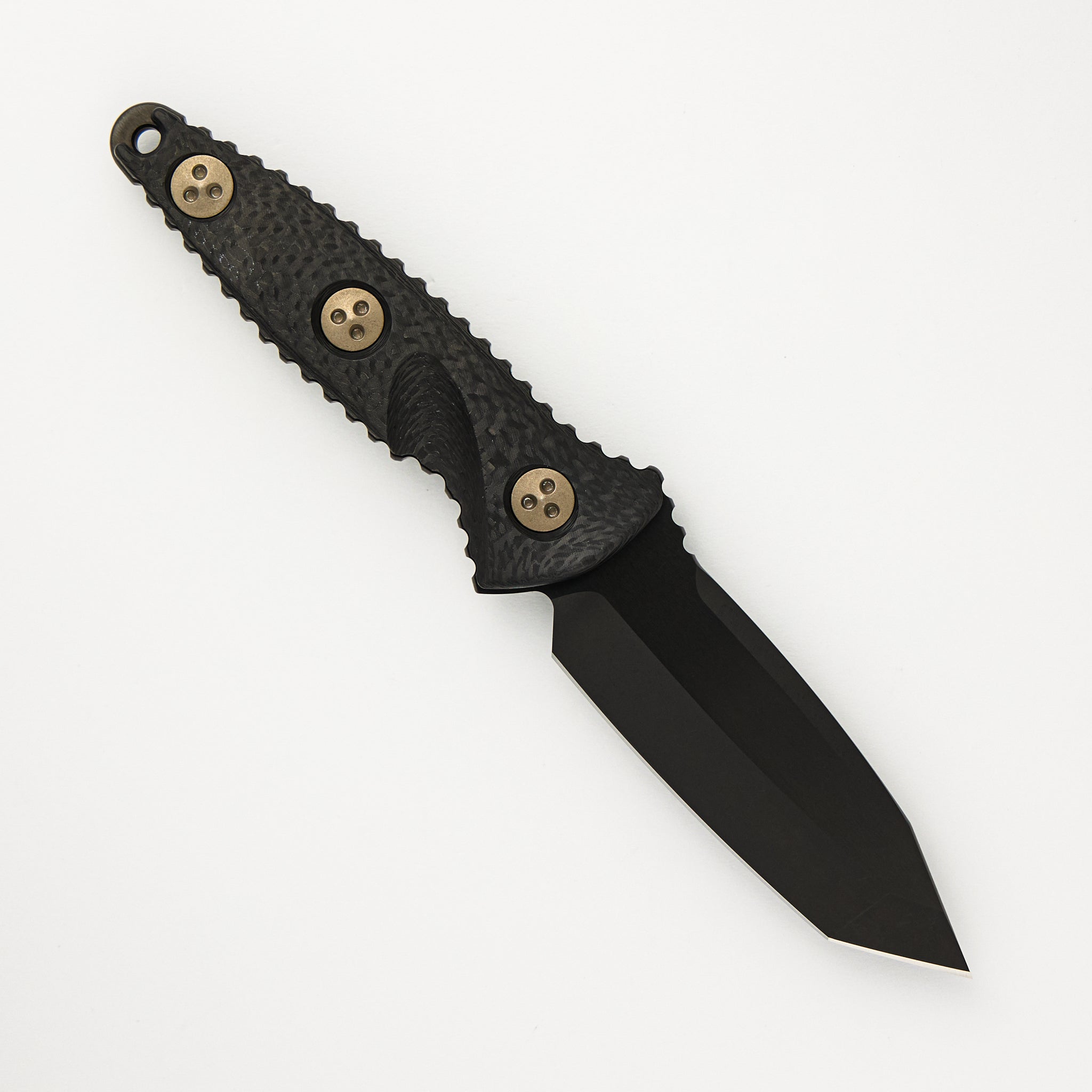 Microtech Socom Alpha Mini T/E Signature Series Carbon Fiber Handle DLC Standard 114M-1 DLCCFS