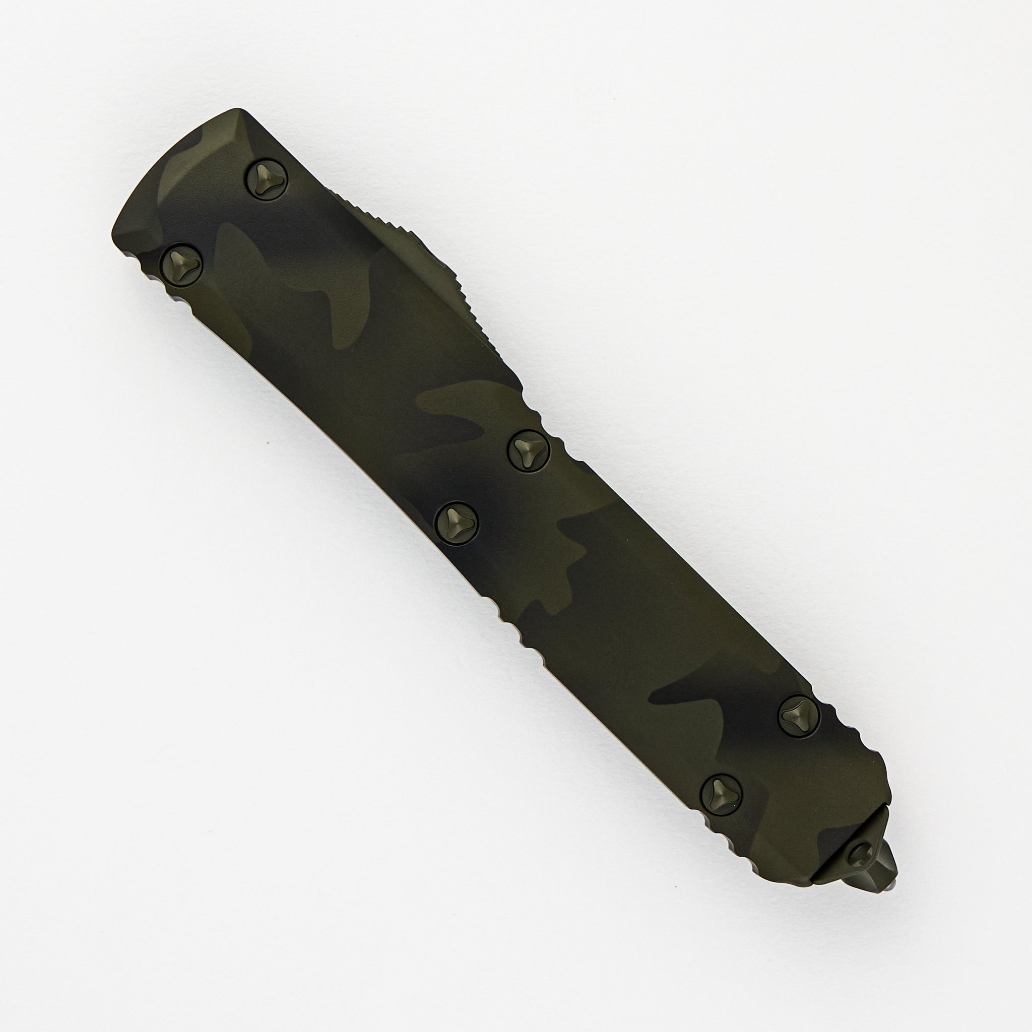 MICROTECH ULTRATECH S-E – OD GREEN CAMO – PARTIAL SERRATED OD GREEN CAMO BLADE SIGNATURE SERIES 121-2OCS