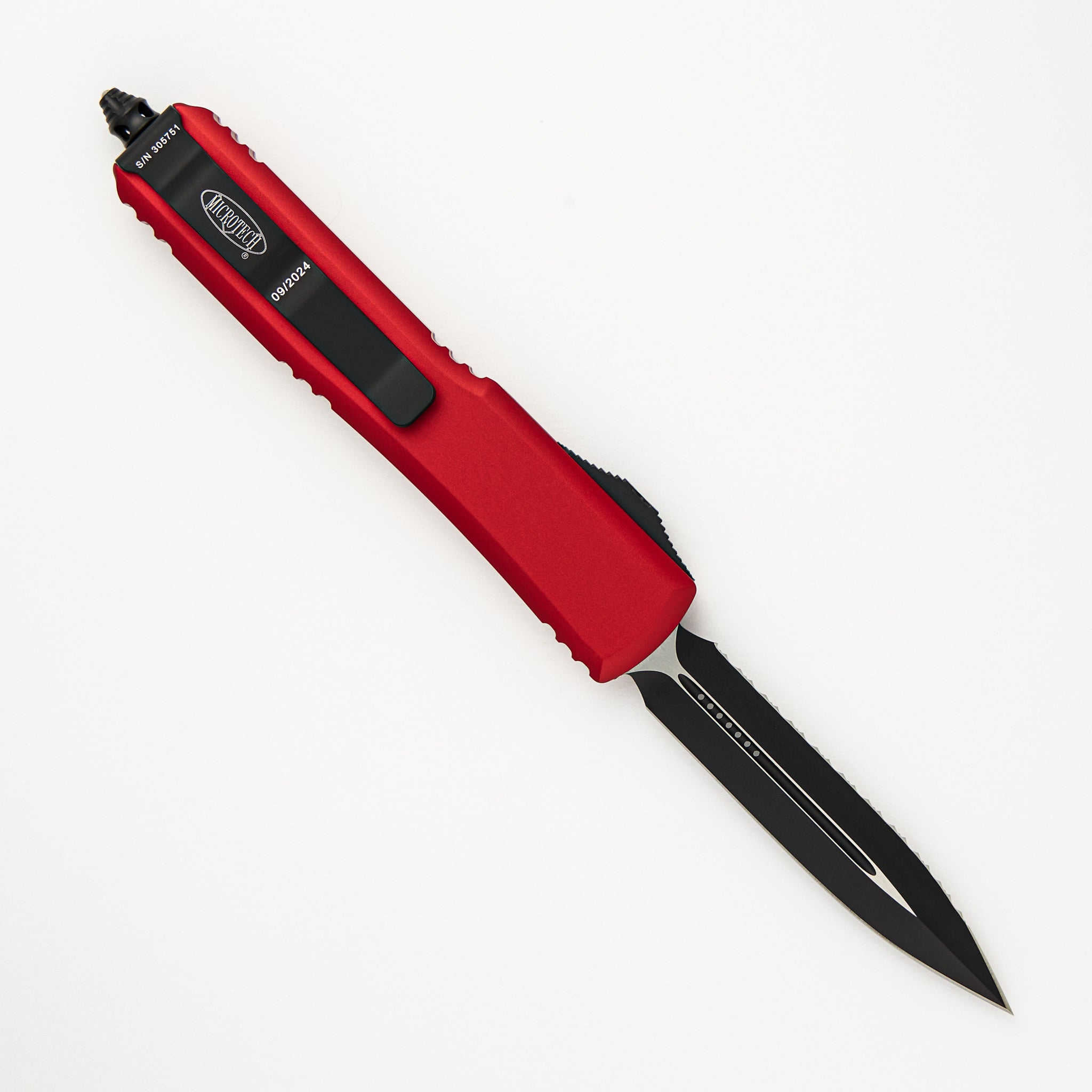 Microtech Ultratech D/E Red Full Serrated 122-3 RD