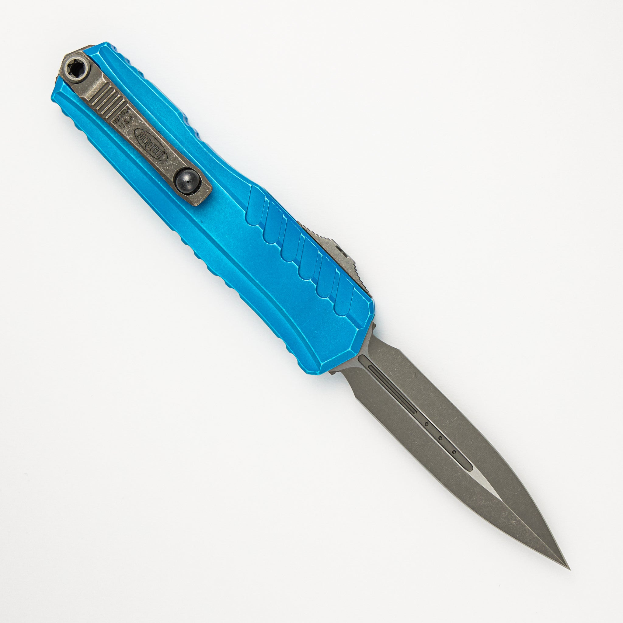 Microtech Cypher II D/E Marbled Blue Apocalyptic Standard 1242-10 MBL