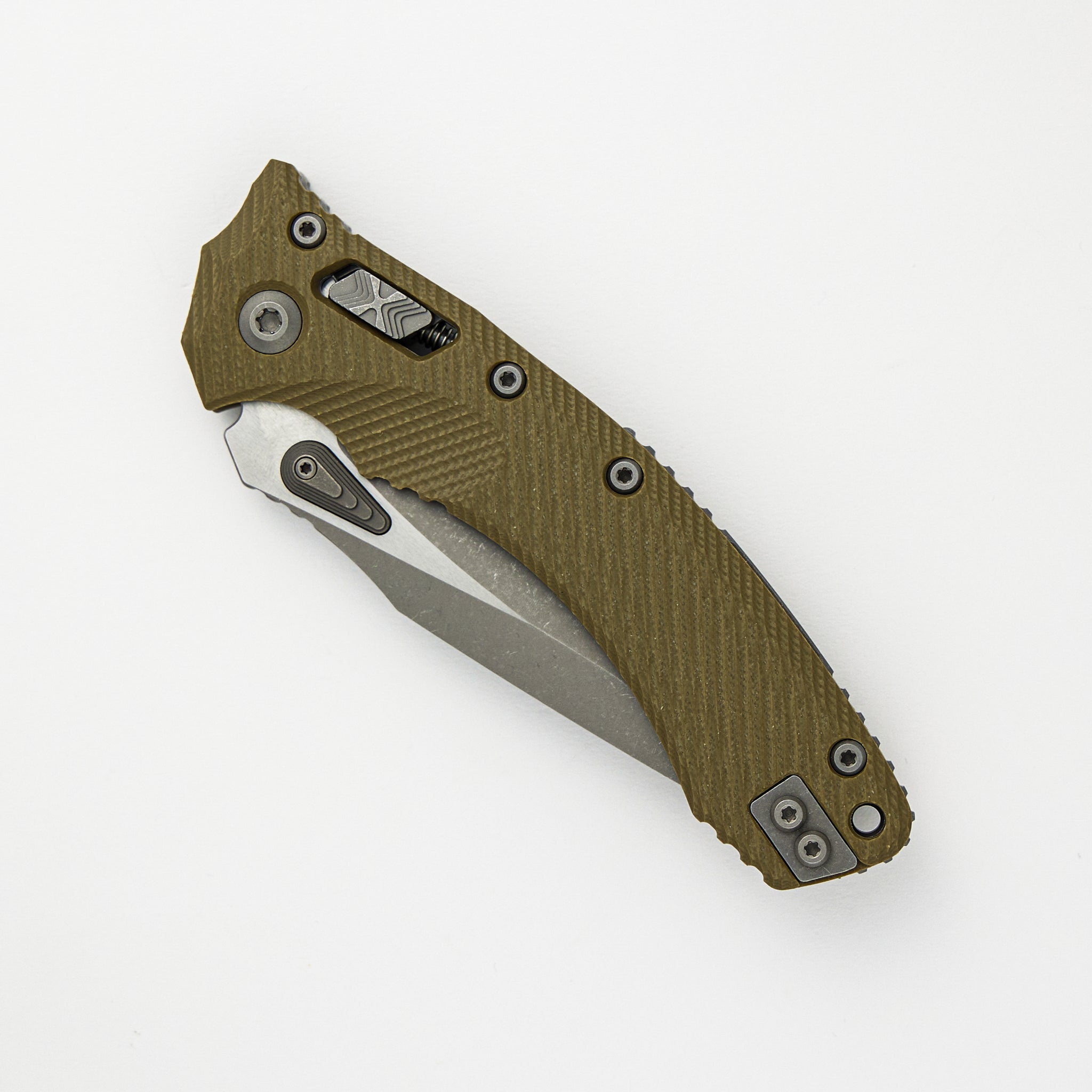 Microtech Amphibian - RAM-LOK Apocalyptic Drop Point Fluted OD Green G10 137RL-10APFLGTOD