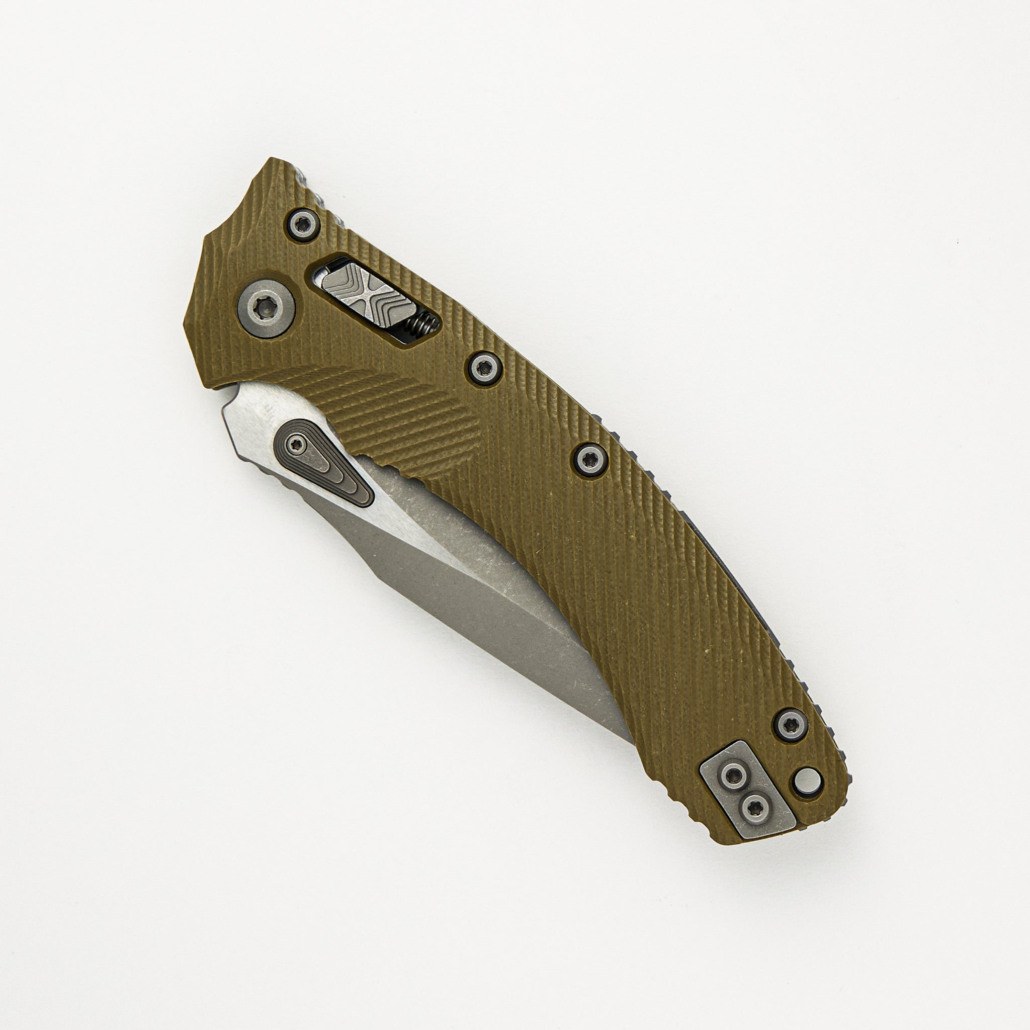 Microtech Amphibian - RAM-LOK S/E Apocalyptic Fluted OD Green G10 137RL-10APFLGTOD