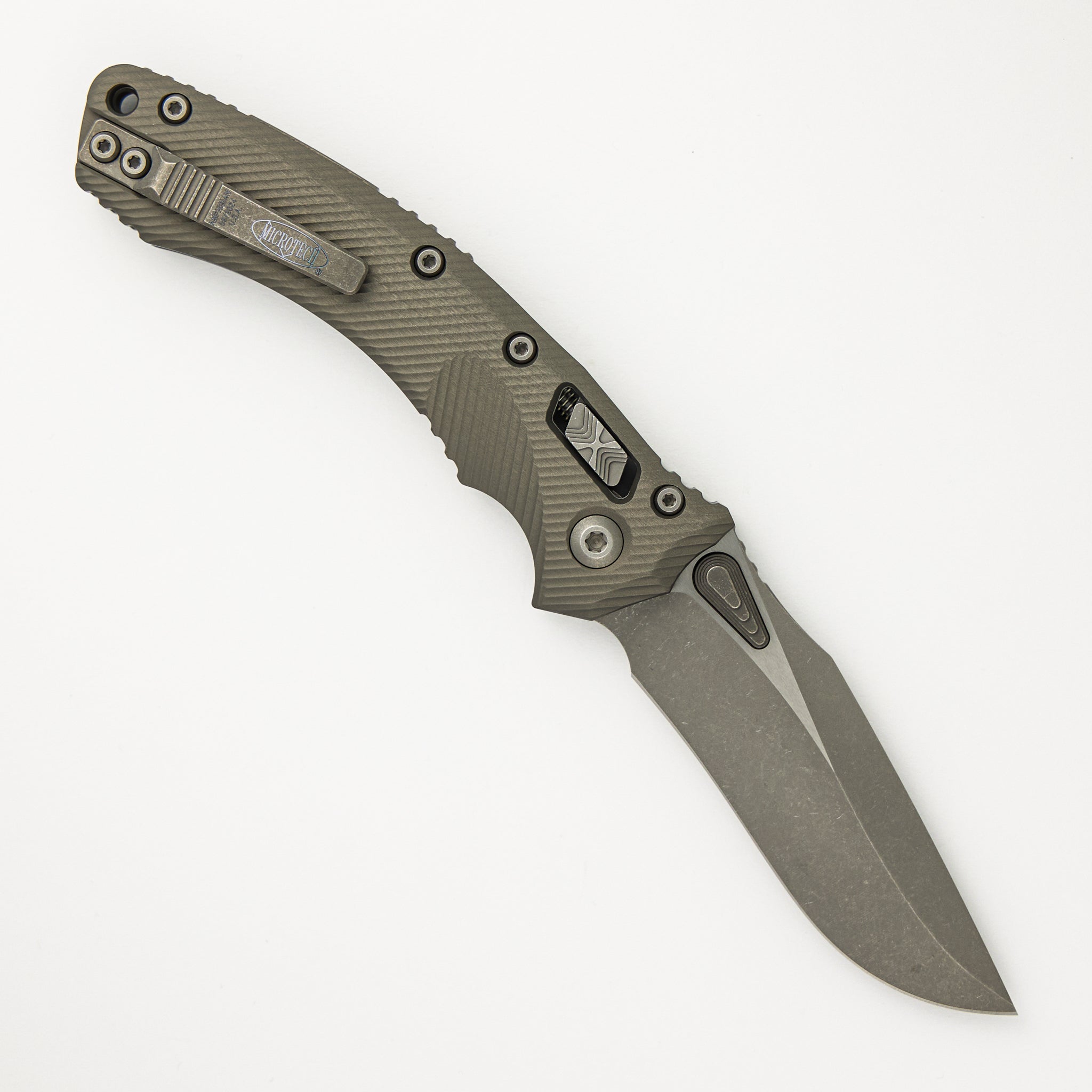 Microtech Amphibian - RAM-LOK S/E Fluted Natural Clear Apocalyptic Standard 137RL-10 APFLNC