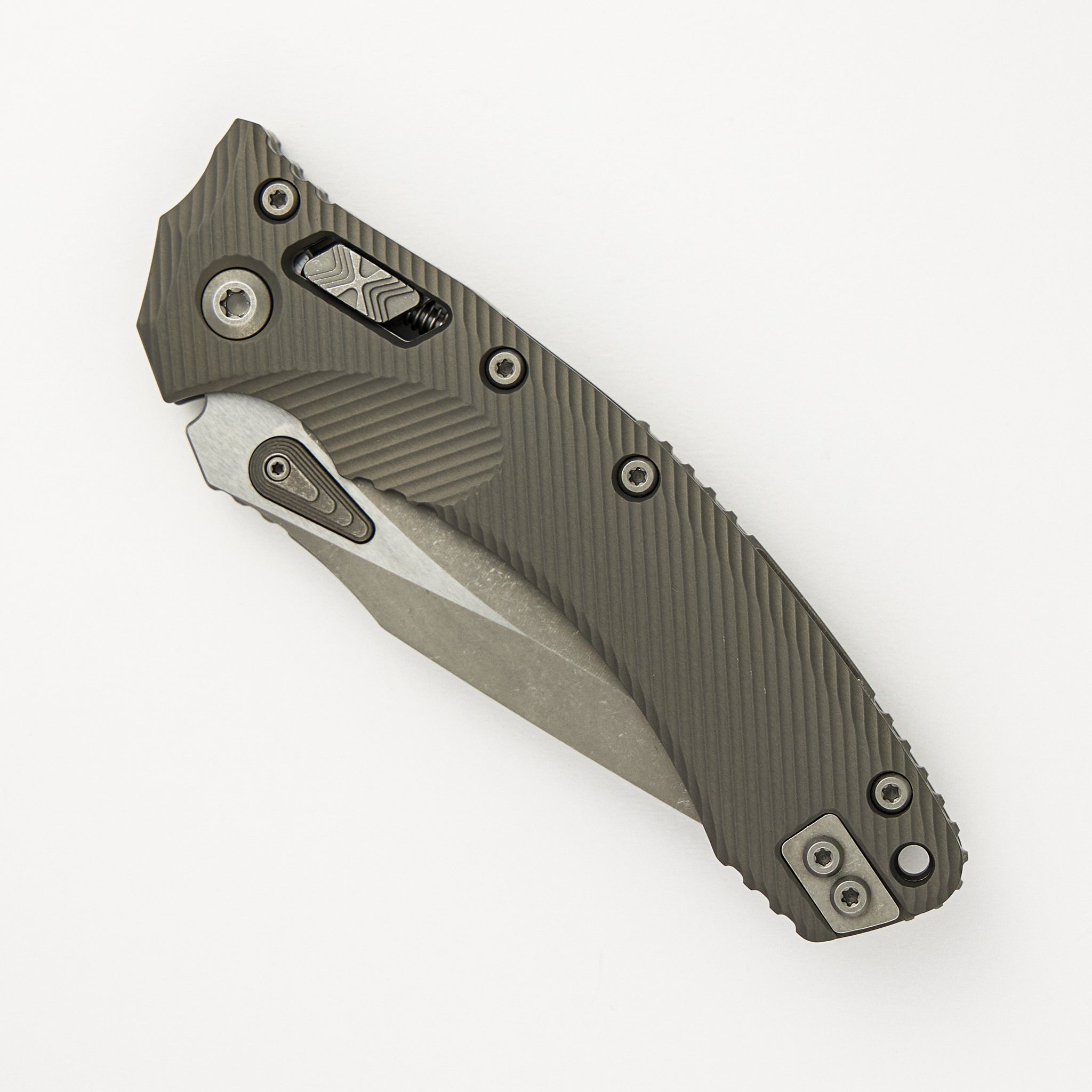 Microtech Amphibian - RAM-LOK S/E Fluted Natural Clear Apocalyptic Standard 137RL-10 APFLNC