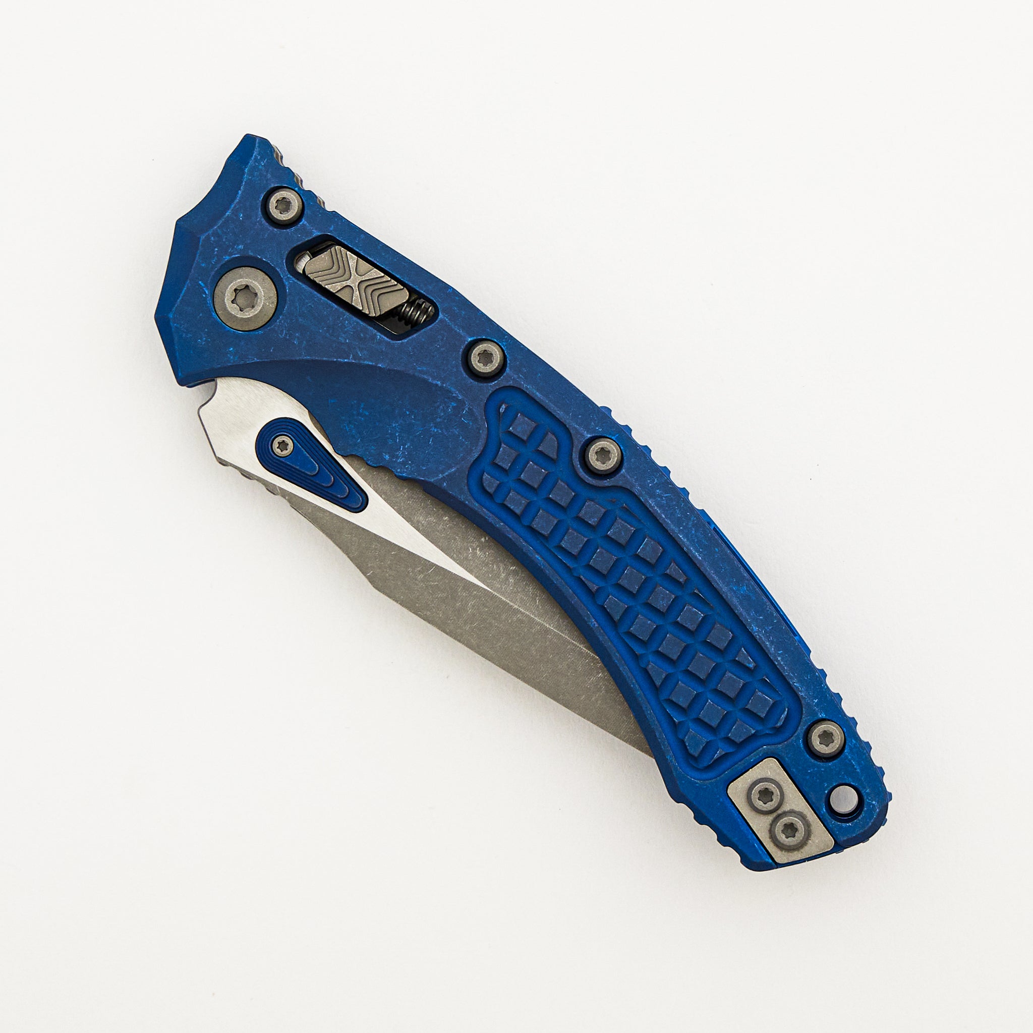 "Marfione Select" Amphibian - RAM-LOK Apocalyptic Finish Antique Blue Anodized Frag Pattern Titanium W/ Blue Accent 137RL-10APFRMS2