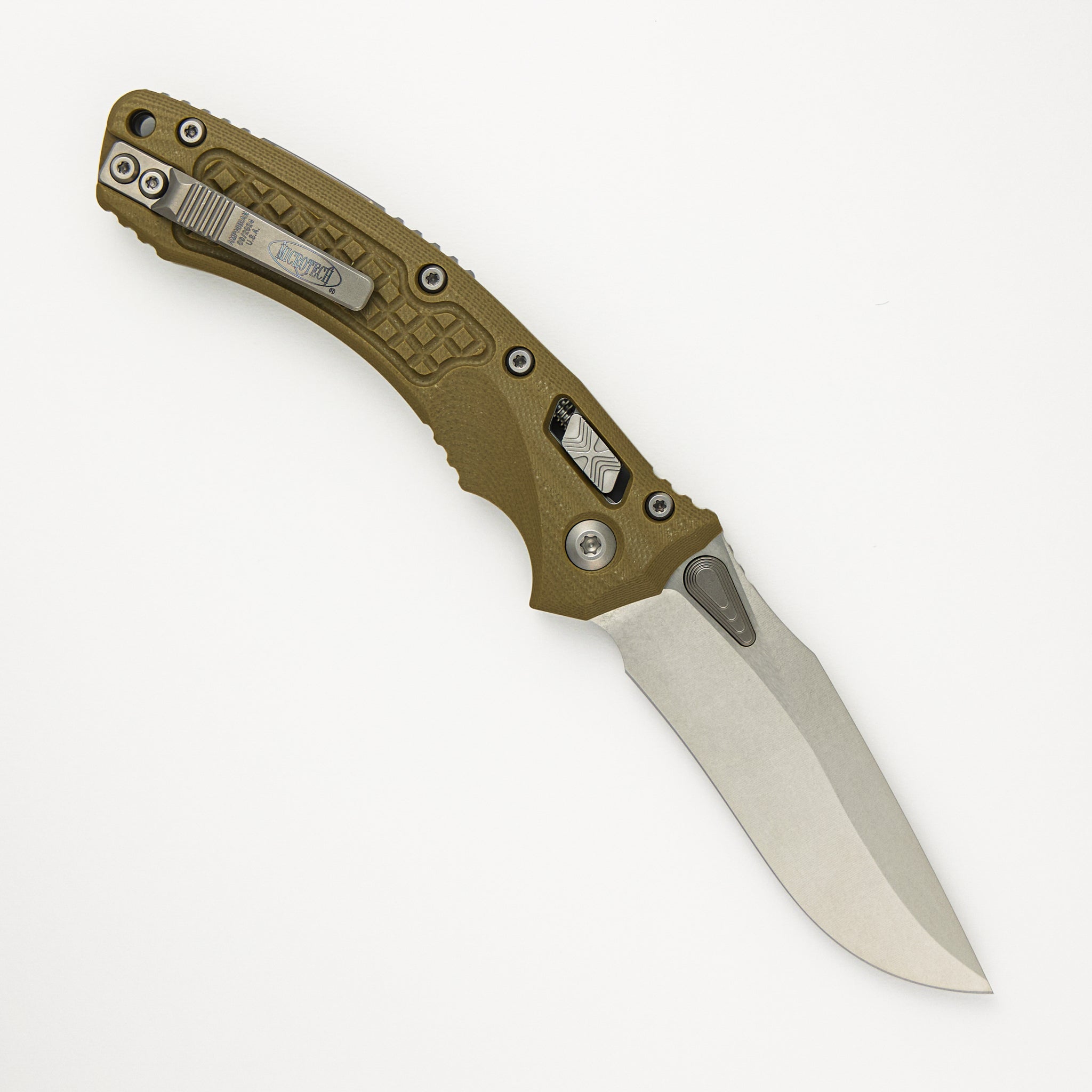 Microtech Amphibian - RAM-LOK S/E Frag G-10 OD Green Stonewash Standard 137RL-10 FRGTOD