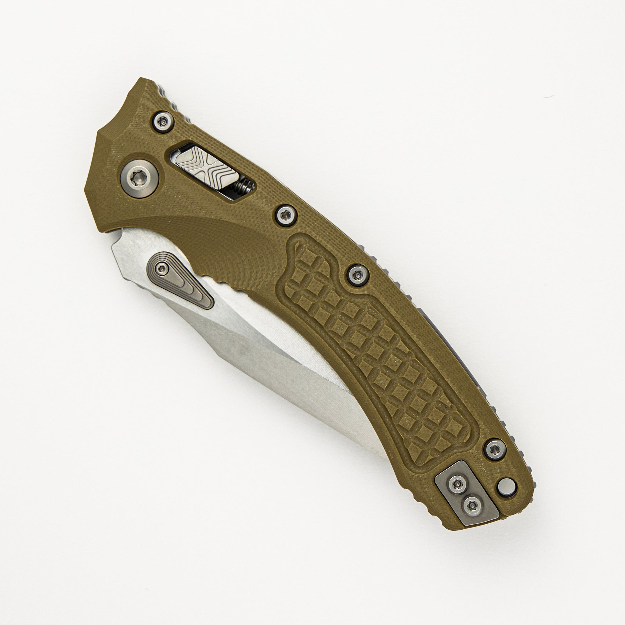 Microtech Amphibian - RAM-LOK S/E Frag G-10 OD Green Stonewash Standard 137RL-10 FRGTOD