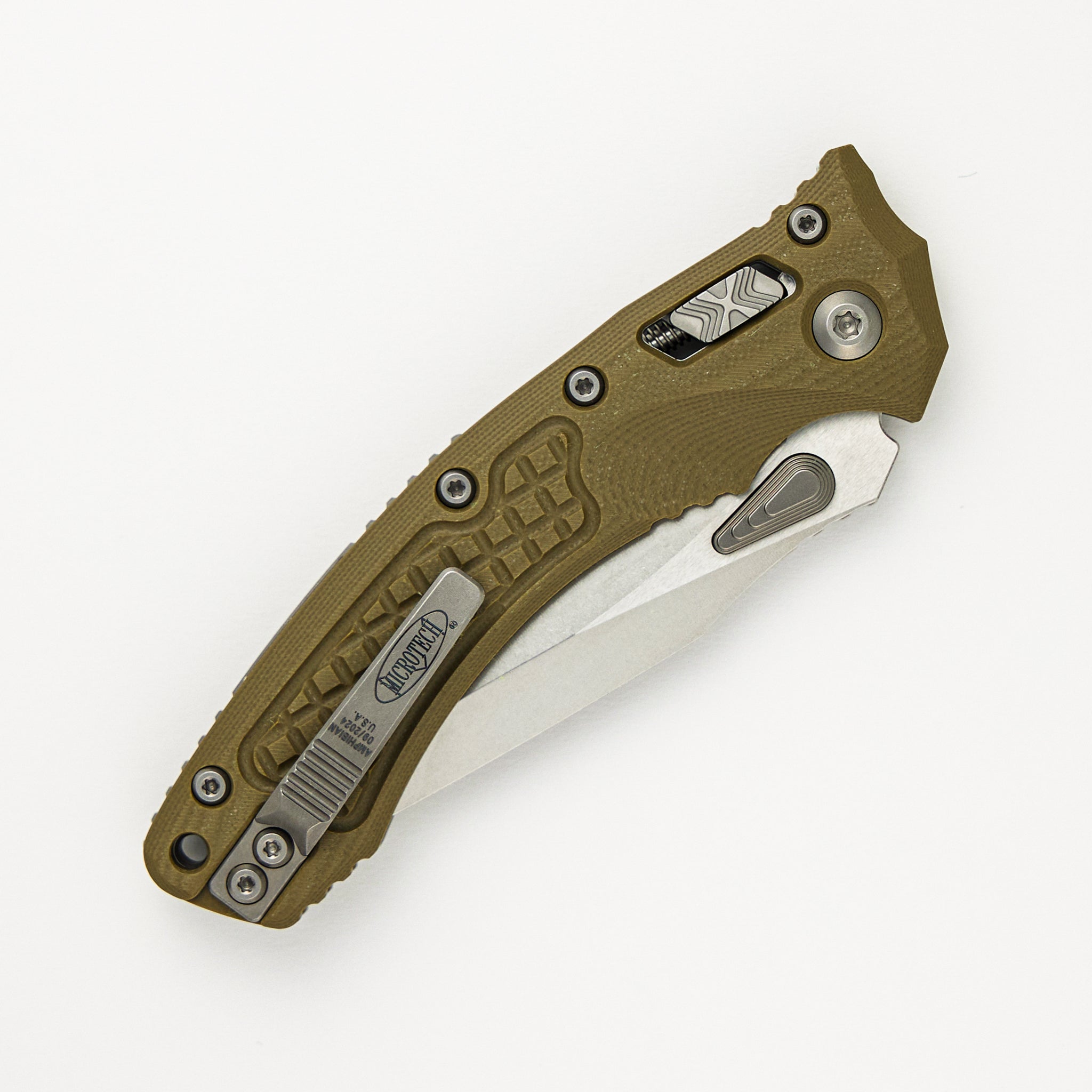 Microtech Amphibian - RAM-LOK S/E Frag G-10 OD Green Stonewash Standard 137RL-10 FRGTOD