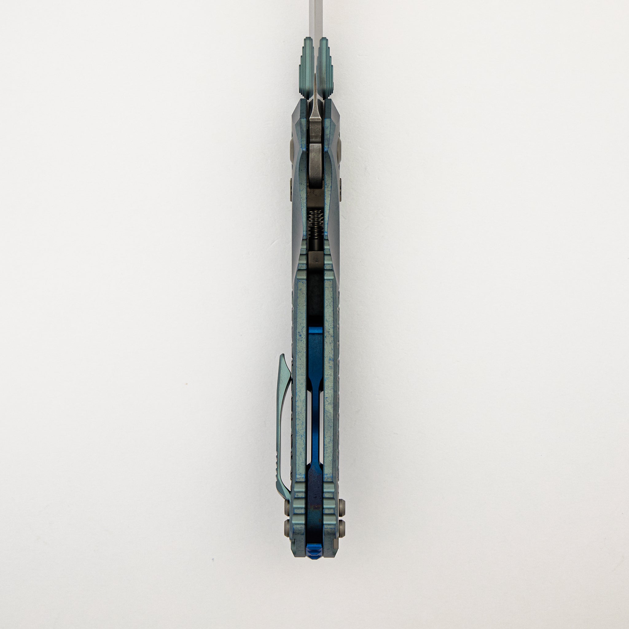 "Marfione Select" Amphibian - RAM-LOK Stonewash Finish Ice Blue Anodized Frag Pattern Titanium w/ Blue Titanium Accent 137RL-10FRMS6