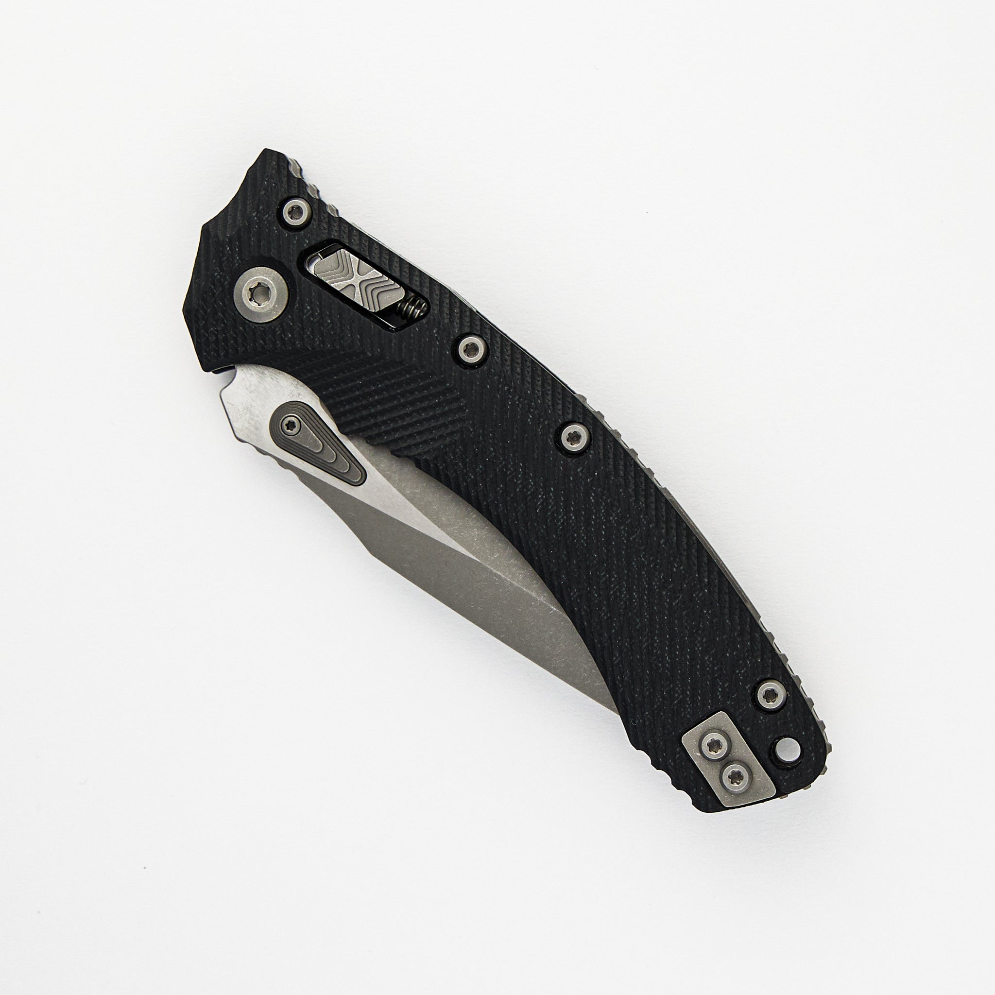 Microtech Amphibian - RAM-LOK S/E Fluted G10 Black Apocalyptic Partial Serrated 137RL-11 APFLGTBK