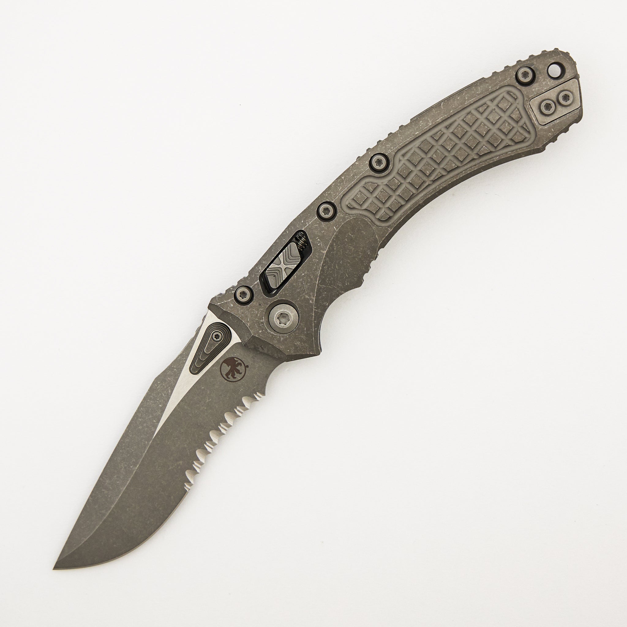"Marfione Select" Amphibian - RAM-LOK Partial Serrated Apocalyptic Finish Frag Pattern Titanium 137RL-11APFRMS1