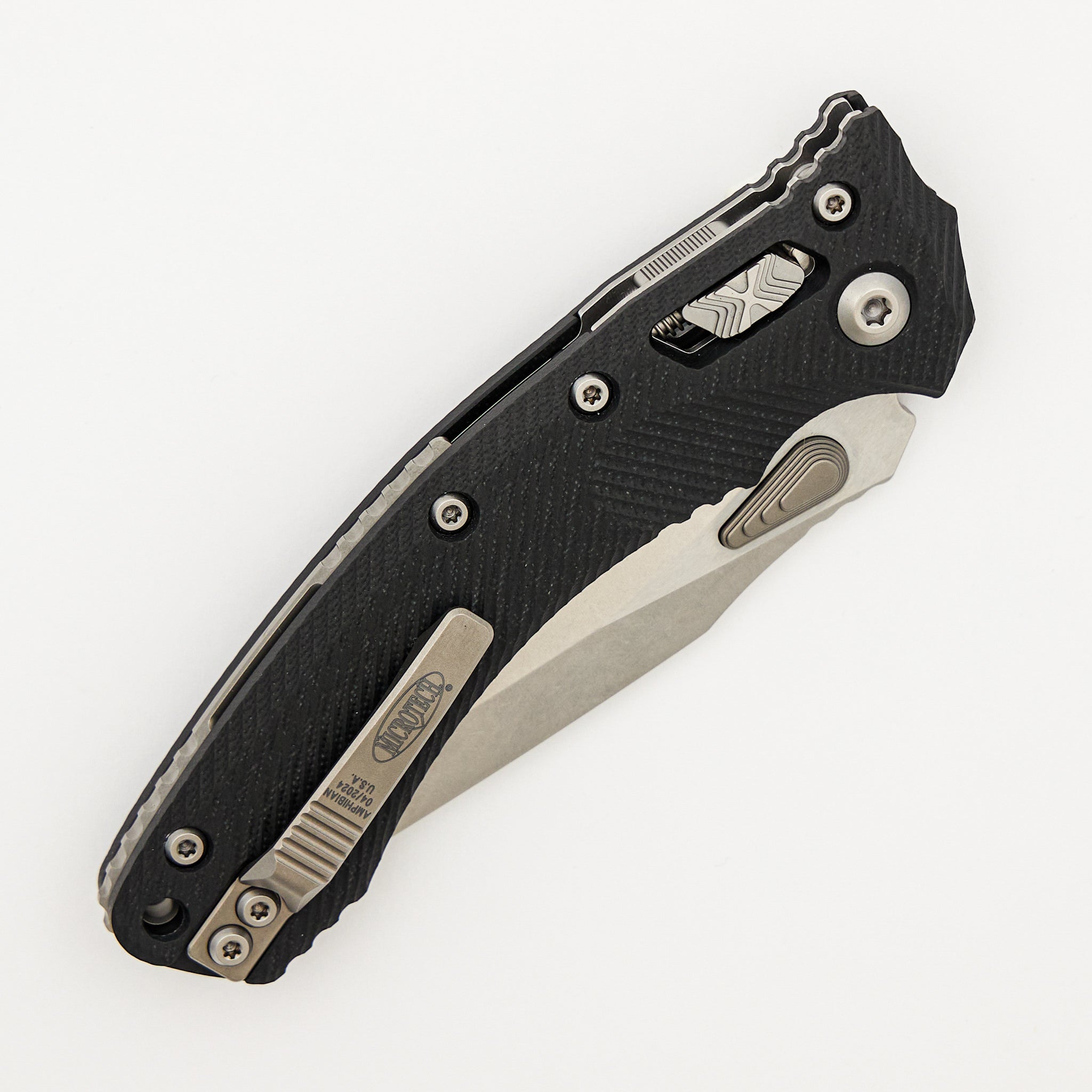 Amphibian - RAM-LOK S/E Stonewash Partial Serrated Fluted Black G10 137RL-11FLGTBK