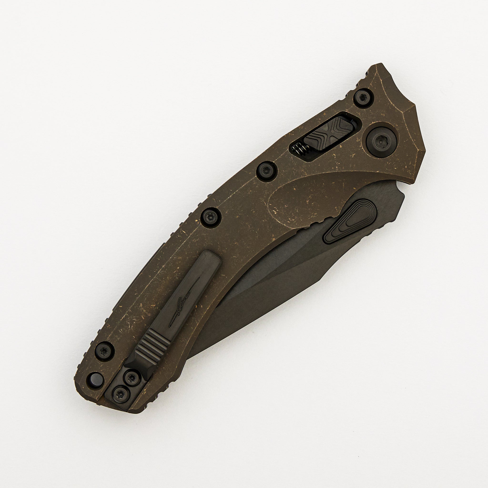 "Marfione Select" Amphibian - RAM-LOK DLC Stonewash Finish Antique Bronze Anodized Slab Side Titanium W/ DLC Titanium Accent 137RL-1DLCTMS1