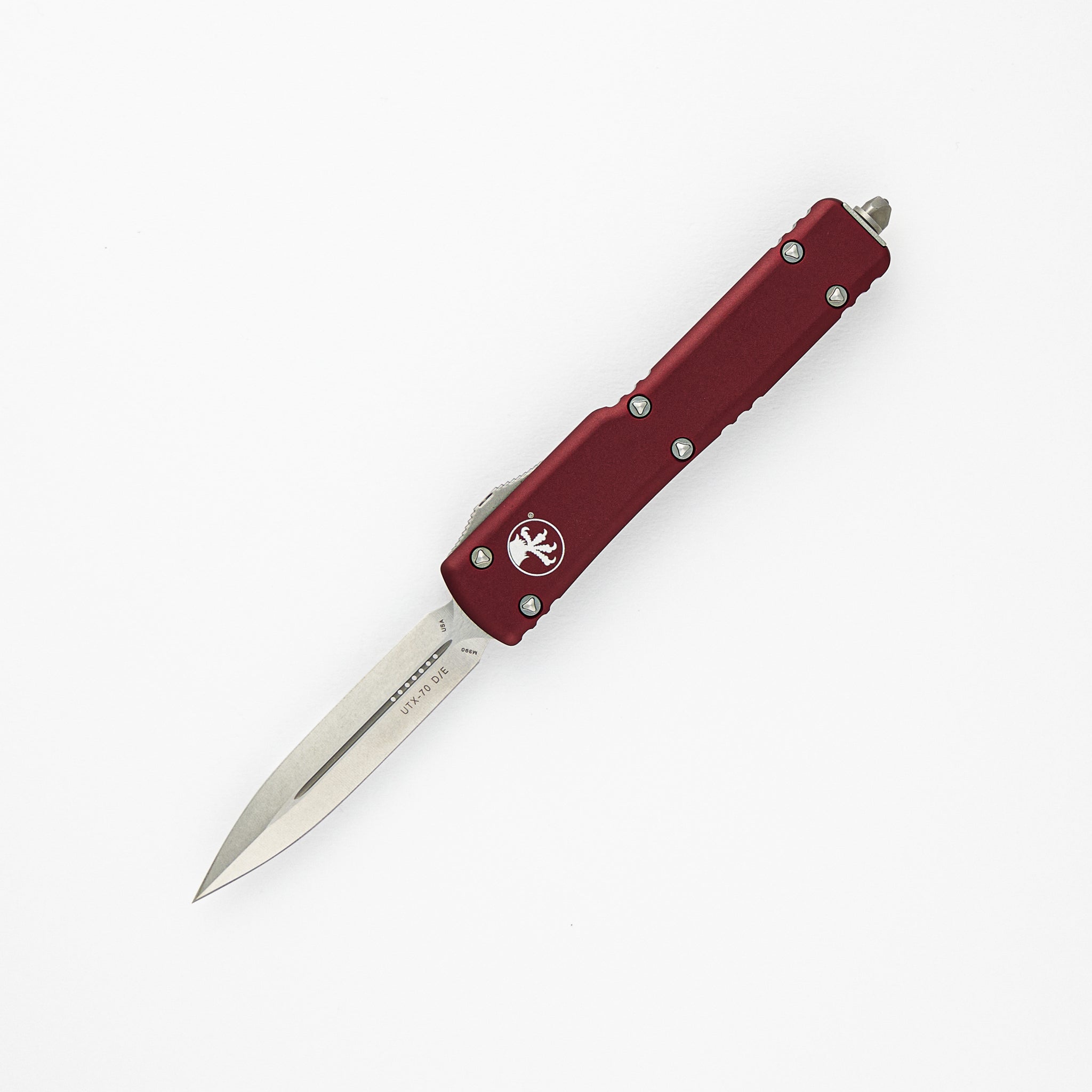 MICROTECH UTX-70 D-E MERLOT STONEWASH STANDARD – M390 BLADE – 147-10 MR