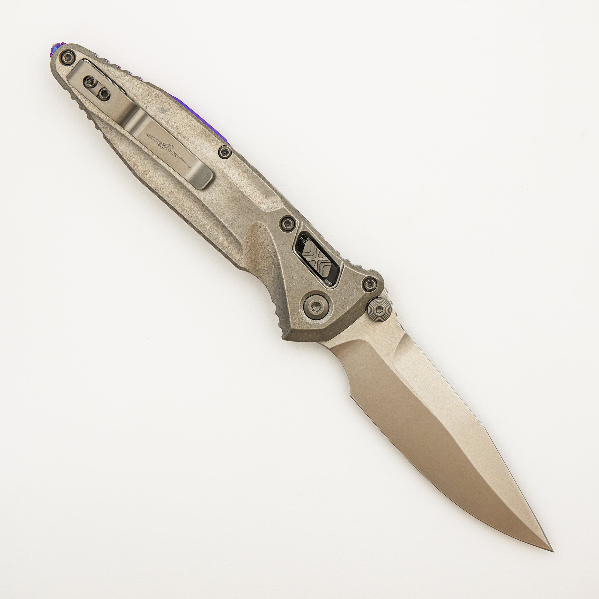 "Marfione Select" Socom Delta RAM-LOK Spear Point Stonewash Finish Titanium w/ Purple Titanium Accents 159RL-10SMS4