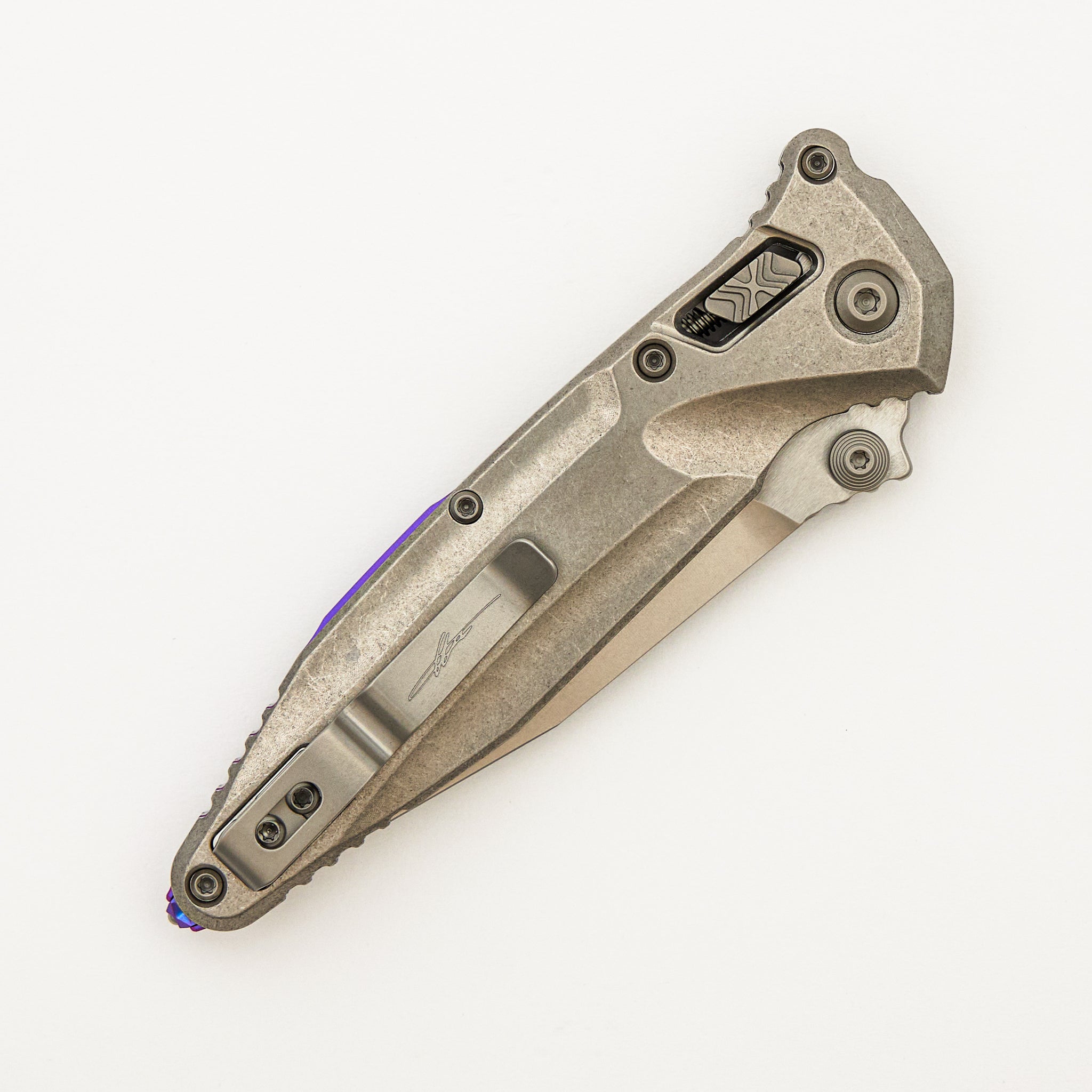 "Marfione Select" Socom Delta RAM-LOK Spear Point Stonewash Finish Titanium w/ Purple Titanium Accents 159RL-10SMS4