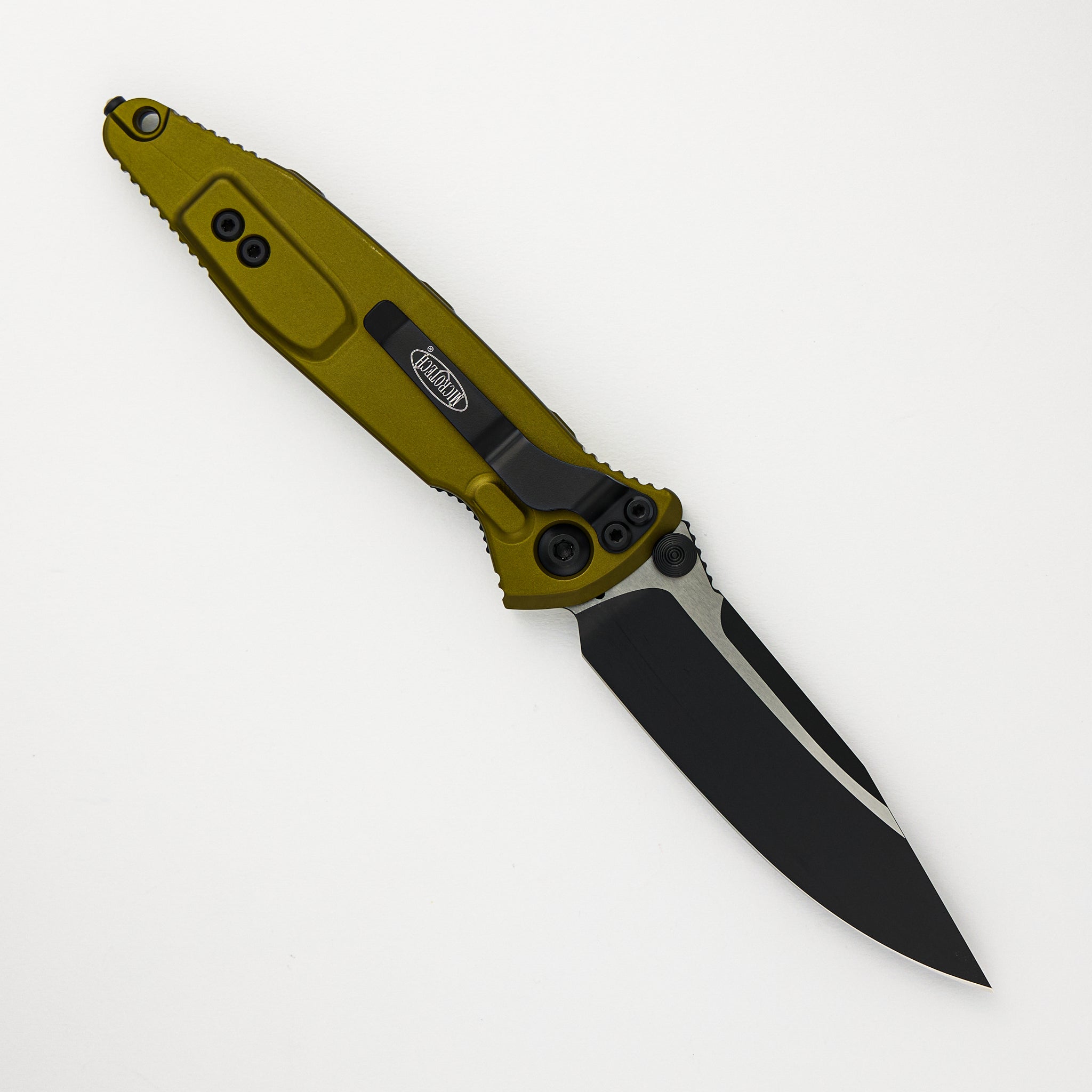 Microtech Socom Elite S/E Black Standard Stonewash Drop Point OD Green 160-1OD