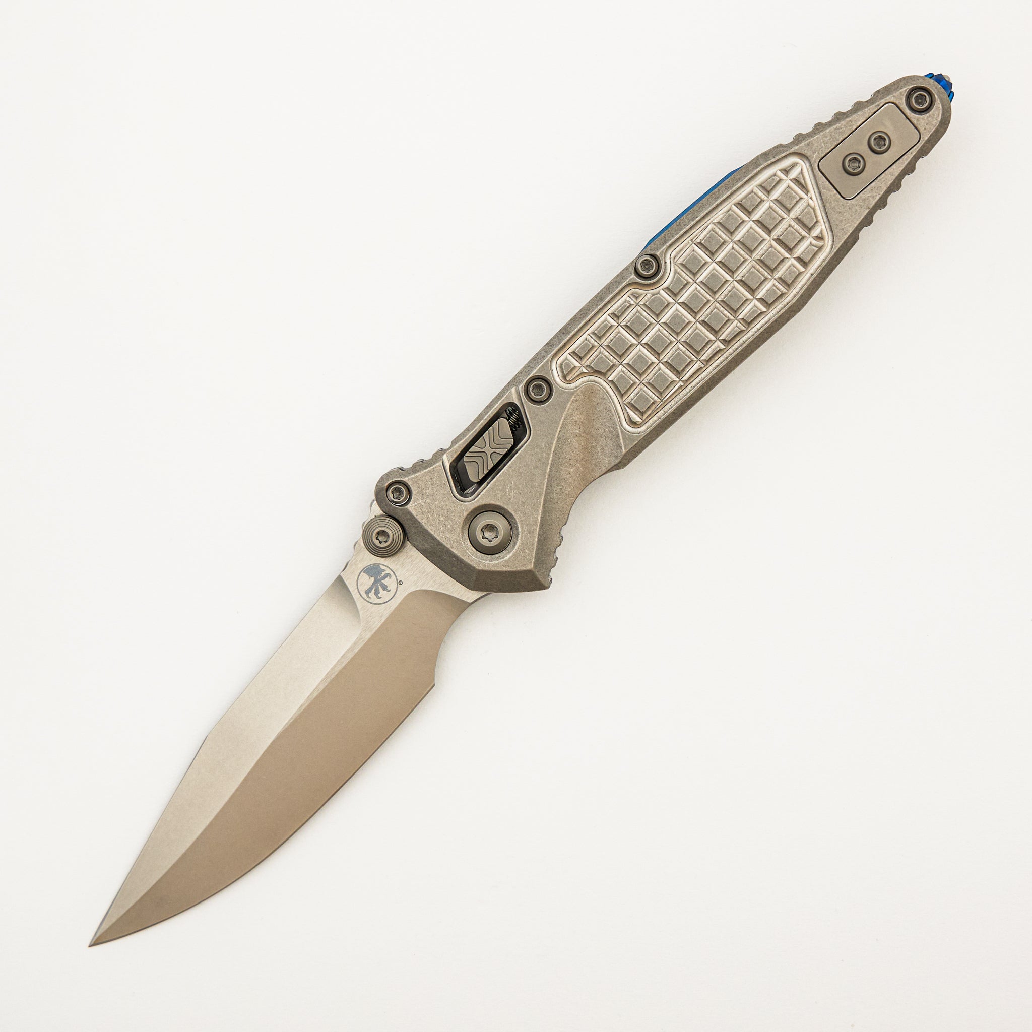 "Marfione Select" Socom RAM-LOK Spear Point Stonewash Finish Frag Pattern Titanium w/ Blue Titanium Accents 160RL-10FRMS3