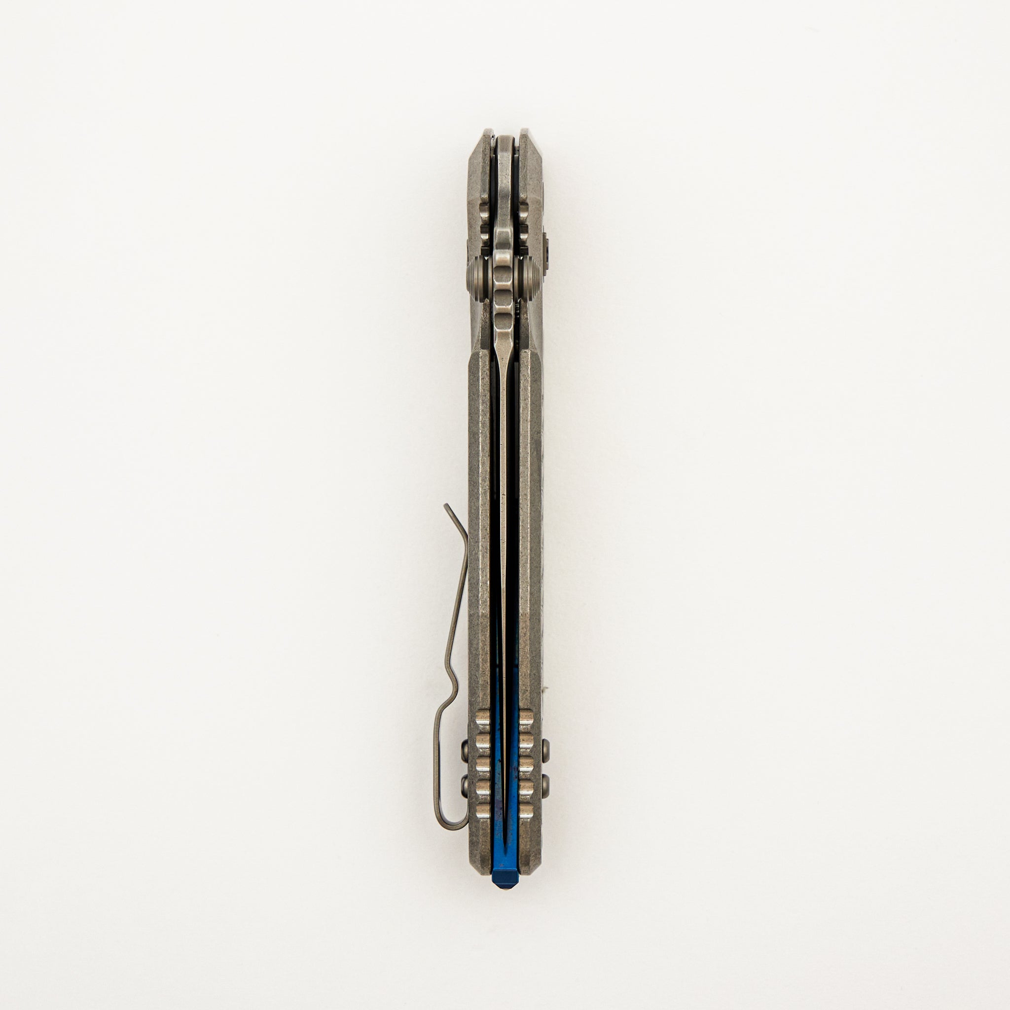 "Marfione Select" Socom RAM-LOK Spear Point Stonewash Finish Frag Pattern Titanium w/ Blue Titanium Accents 160RL-10FRMS3
