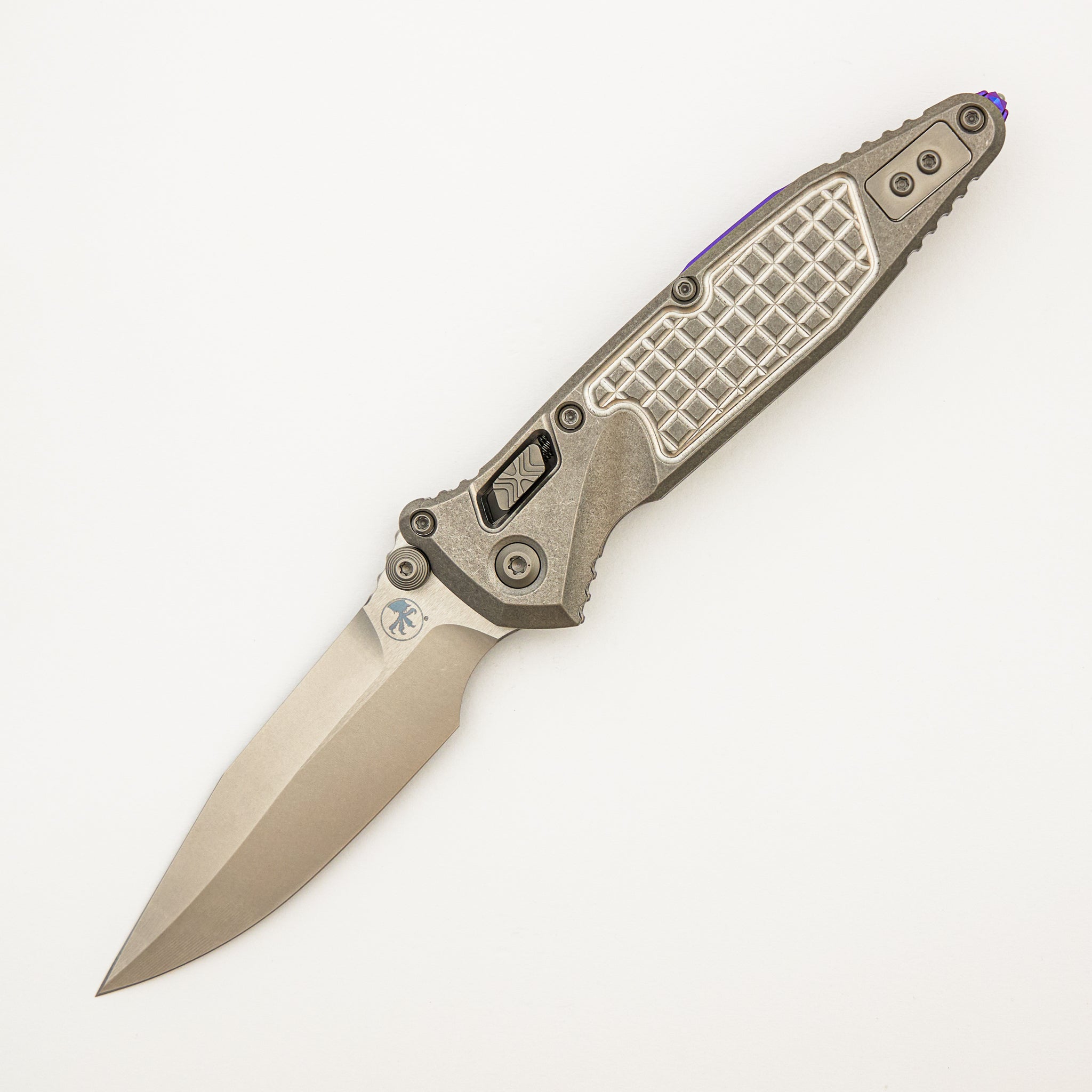 "Marfione Select" Socom RAM-LOK Spear Point Stonewash Finish Frag Pattern Titanium w/ Purple Titanium Accents 160RL-10FRMS4