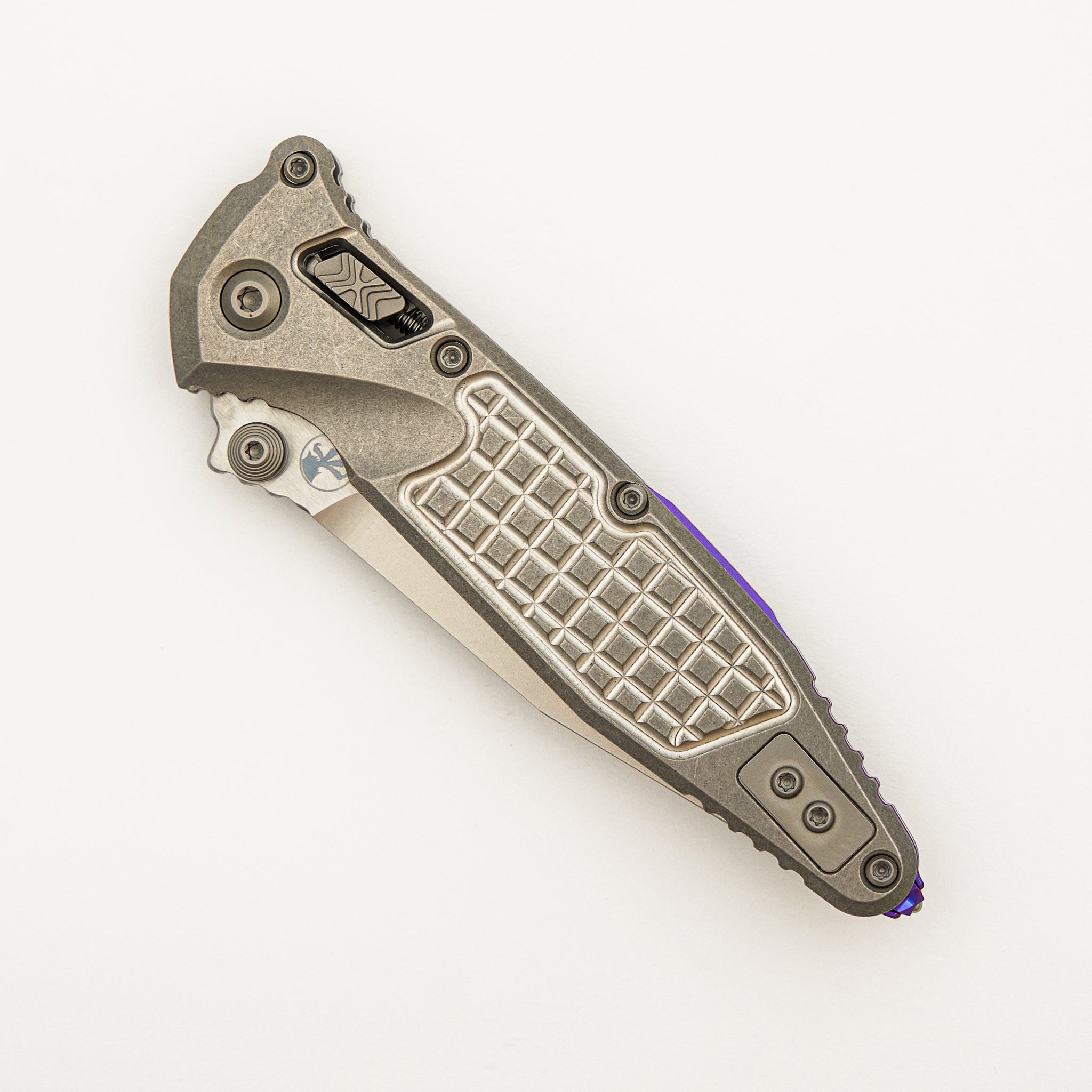 "Marfione Select" Socom RAM-LOK Spear Point Stonewash Finish Frag Pattern Titanium w/ Purple Titanium Accents 160RL-10FRMS4