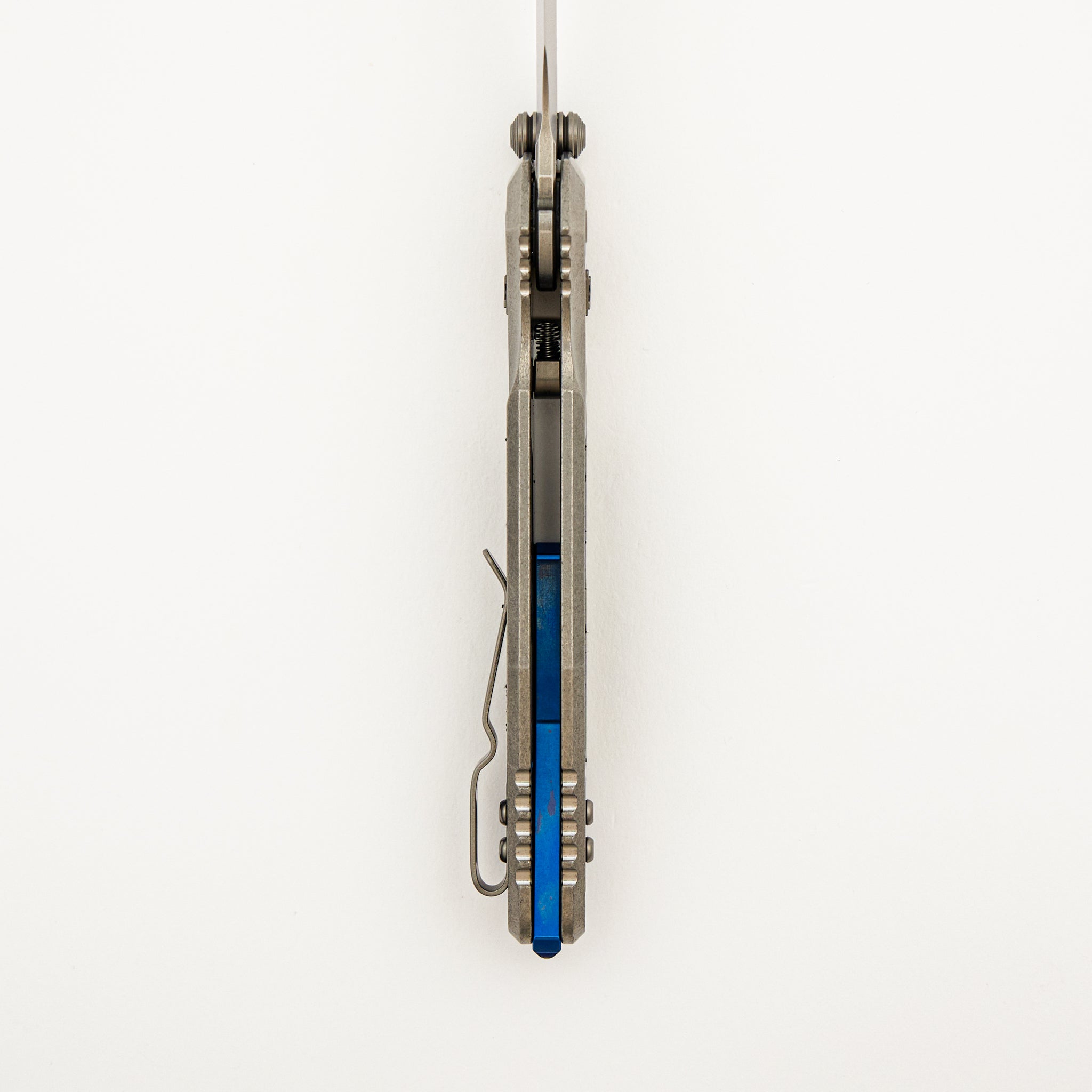 "Marfione Select" Socom RAM-LOK Spear Point Stonewash Finish Titanium W/ Textured Inlay & Blue Accents 160RL-10SMS3