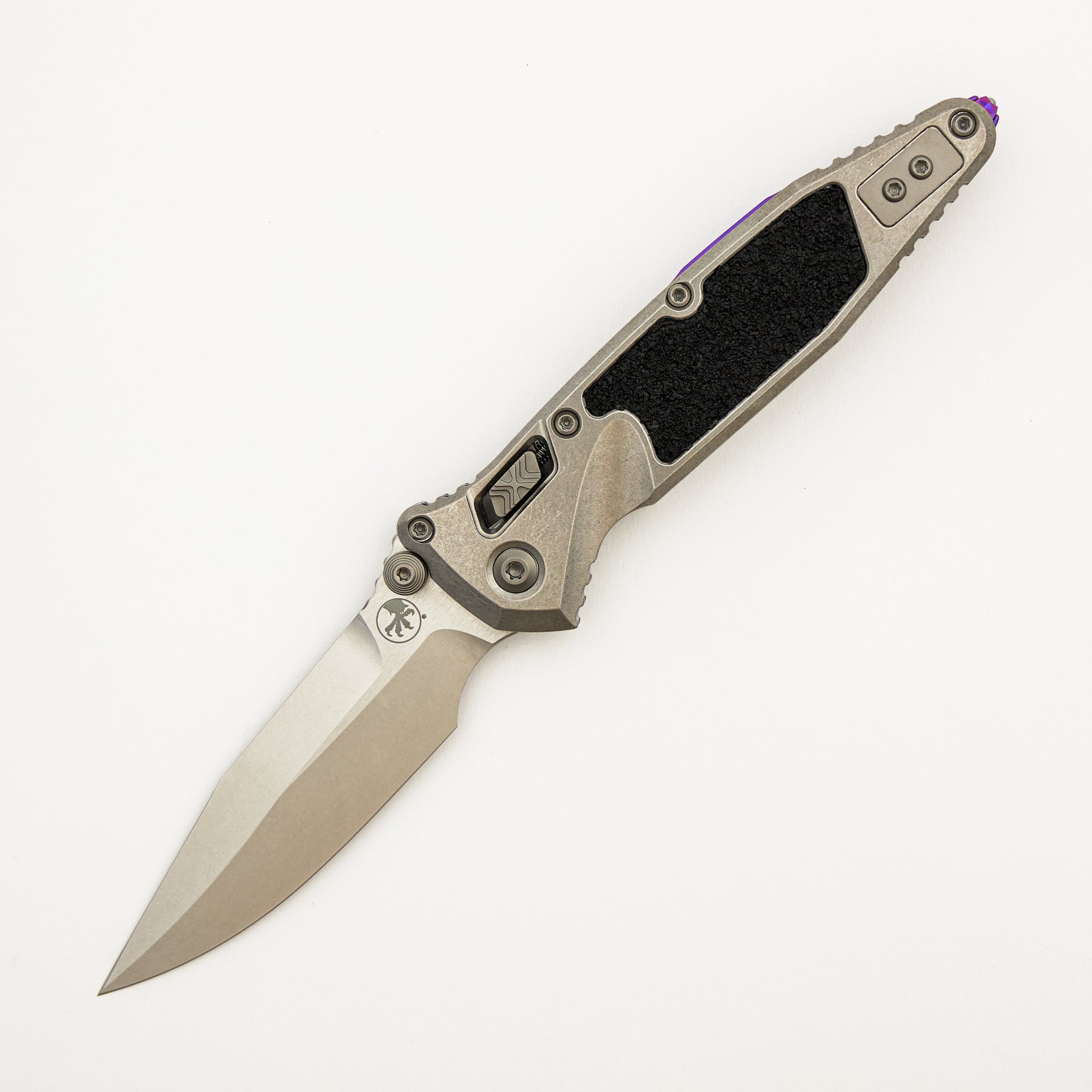 "Marfione Select" Socom RAM-LOK Spear Point Stonewash Finish Titanium W/ Textured Inlay & Purple Accents 160RL-10SMS4