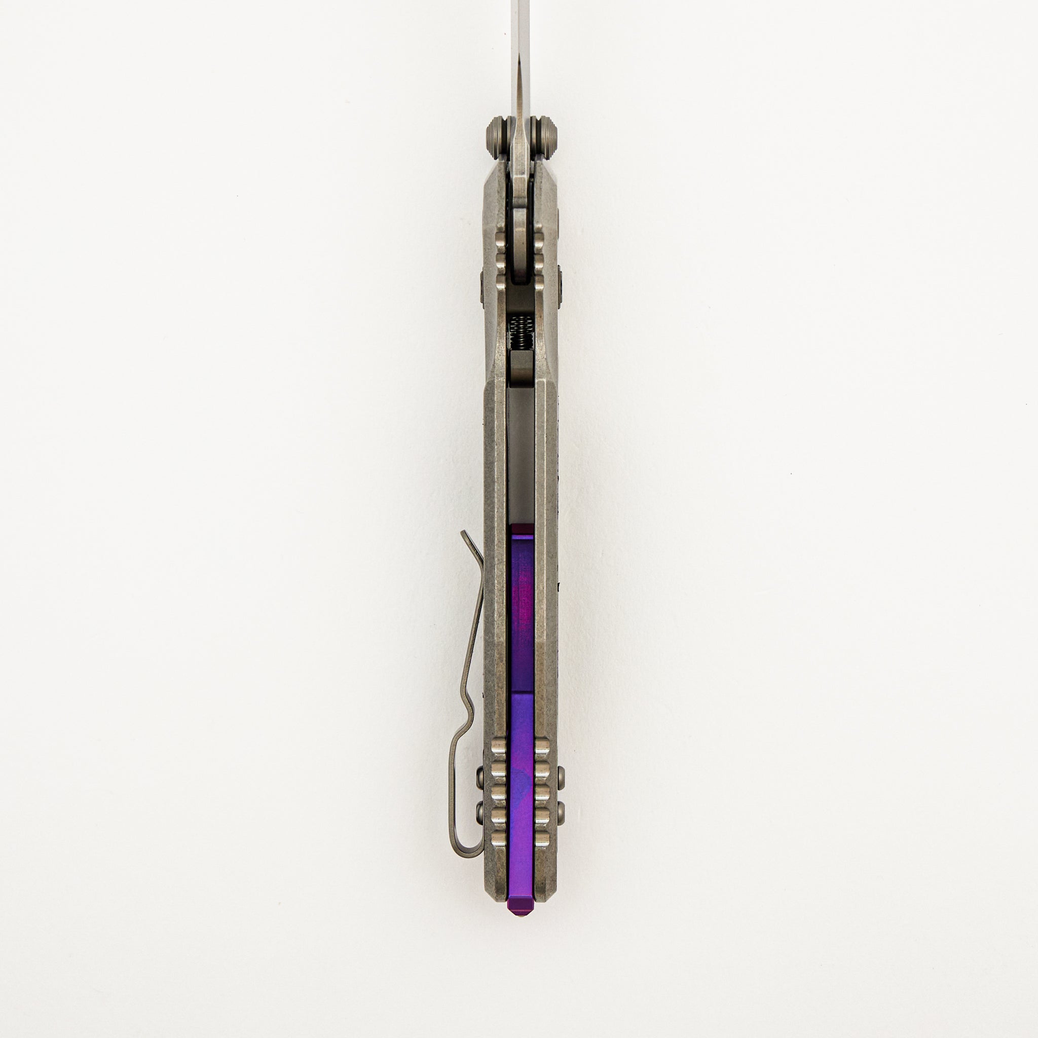 "Marfione Select" Socom RAM-LOK Spear Point Stonewash Finish Titanium W/ Textured Inlay & Purple Accents 160RL-10SMS4