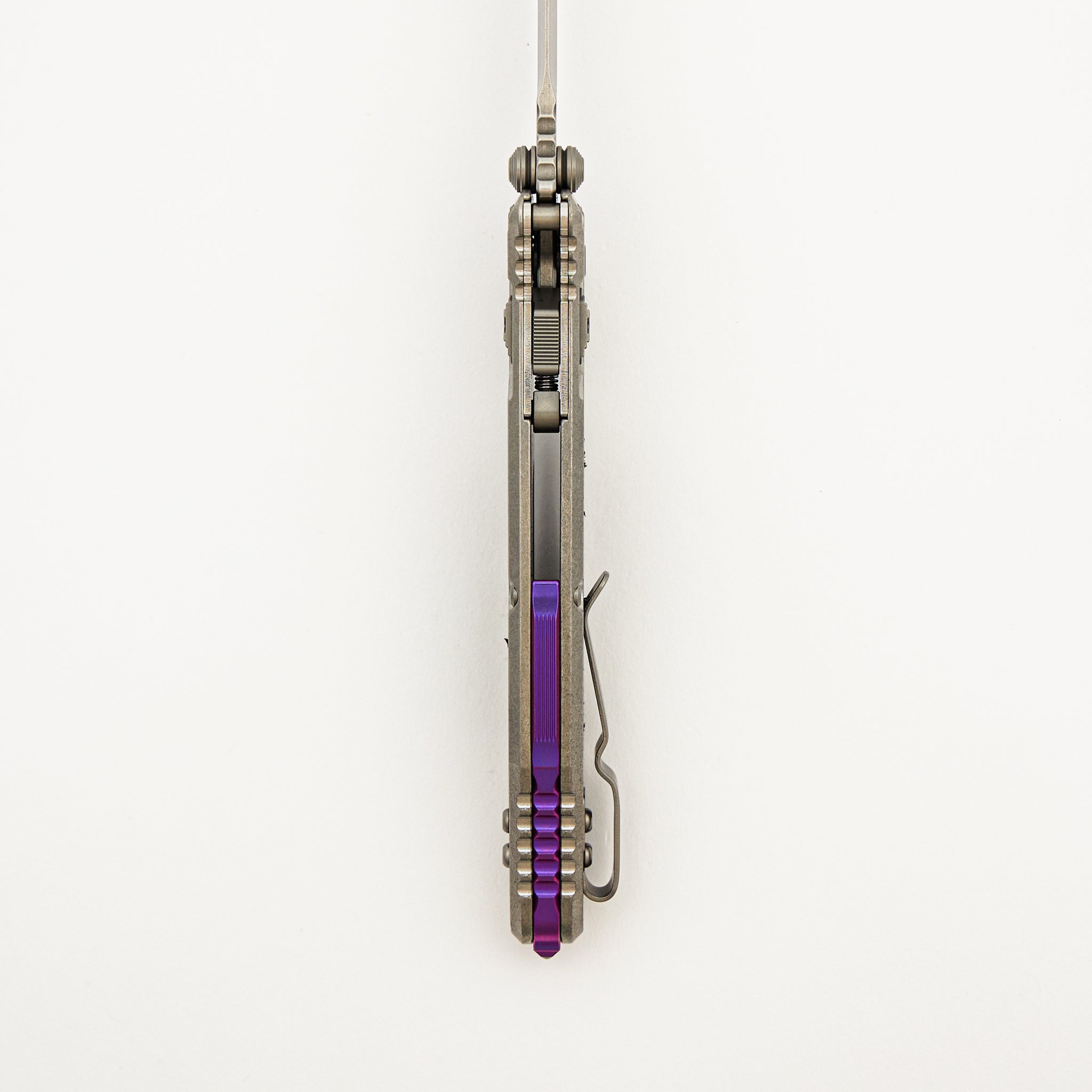 "Marfione Select" Socom RAM-LOK Spear Point Stonewash Finish Titanium W/ Textured Inlay & Purple Accents 160RL-10SMS4