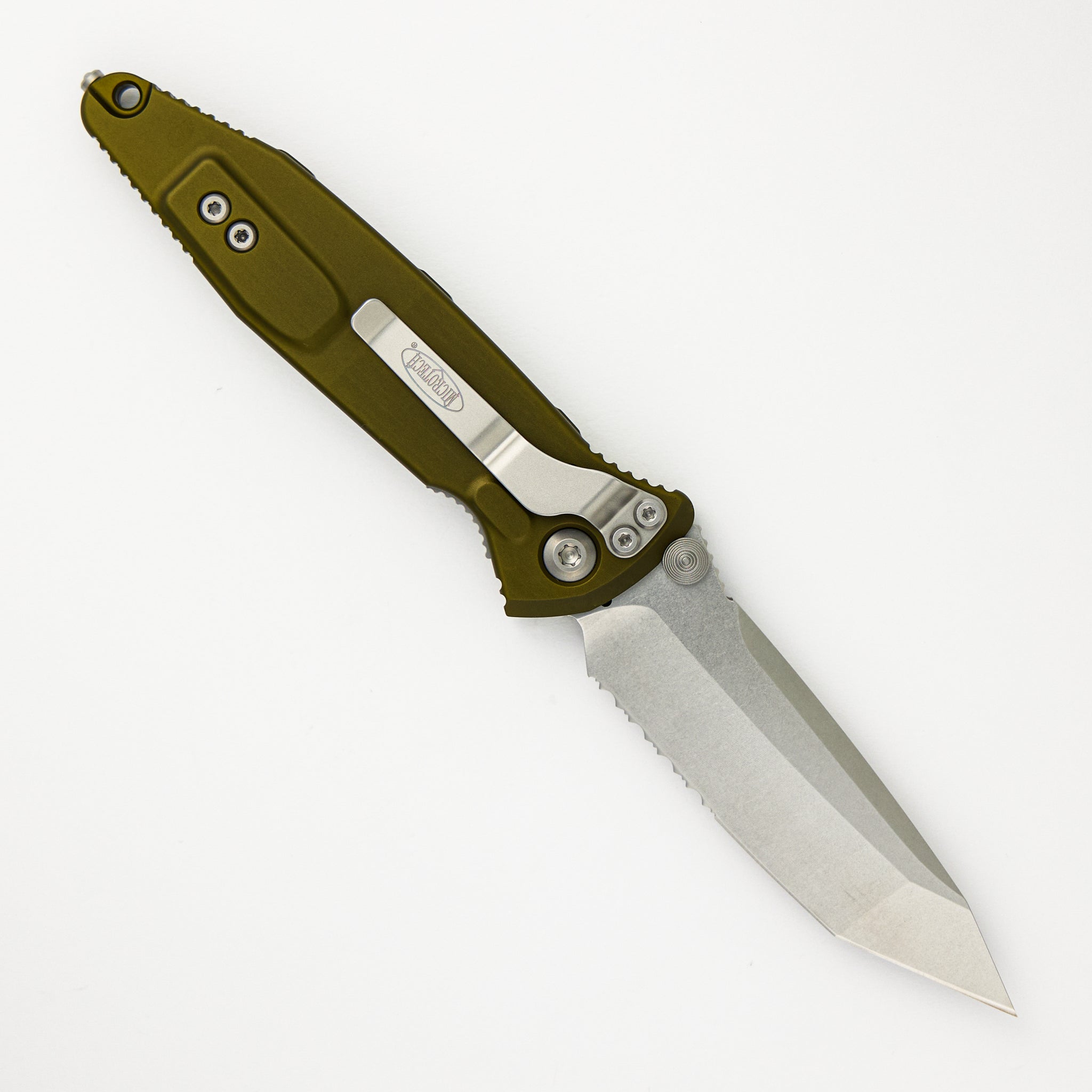 Microtech Socom Elite T/E OD Green Stonewash Partial Serrated 161-11 OD