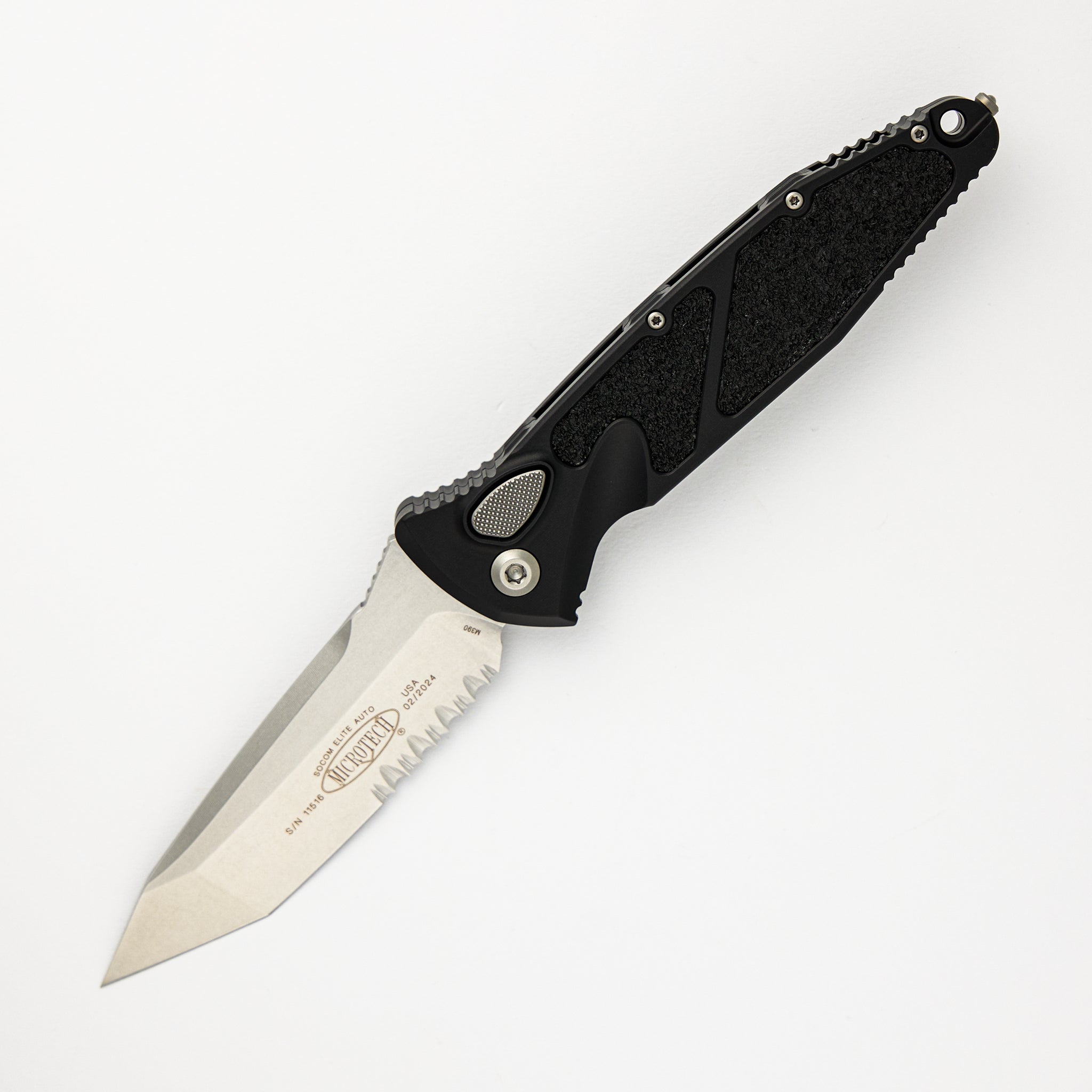 Microtech Socom Elite Auto T/E Stonewash Standard Partial Serrated 161A-11