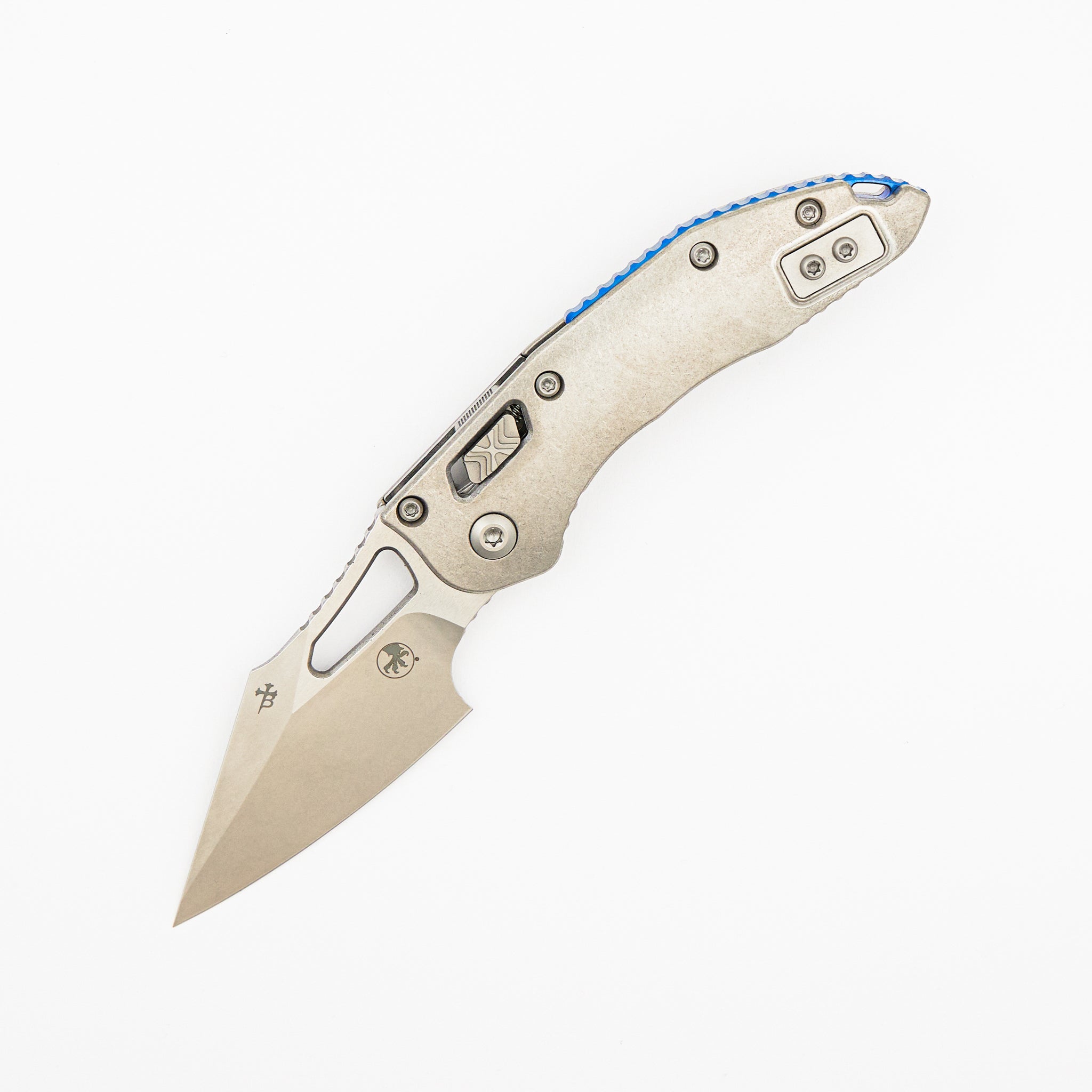 "Marfione Select" M-Stitch - RAM-LOK Stonewash Finish Slab Side Titanium W/ Blue Accent 169MRL-10MS2