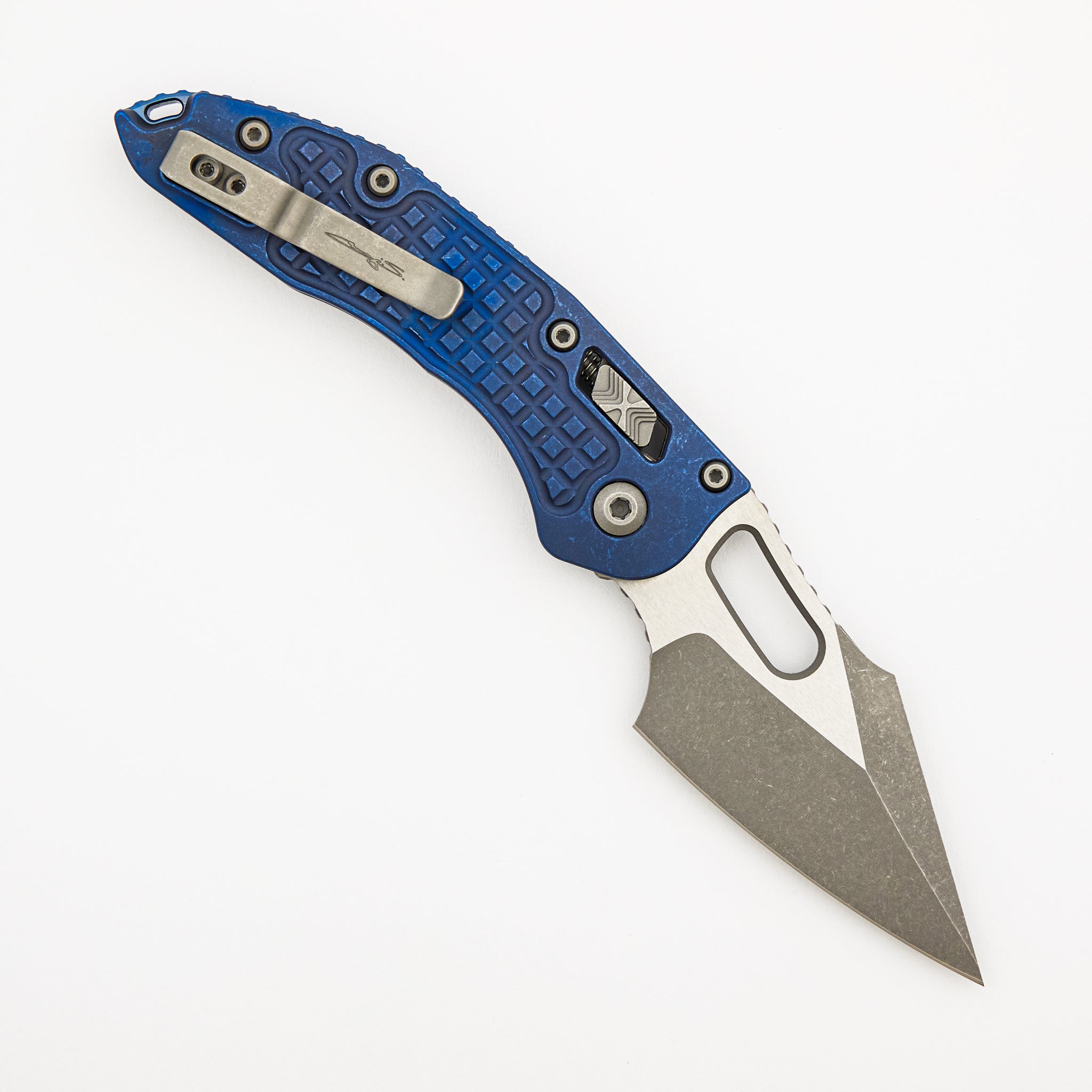 "Marfione Select" Stitch - RAM-LOK Apocalyptic Finish Antique Blue Anodized Frag Pattern Titanium W/ Blue Accent 169RL-10APFRMS2