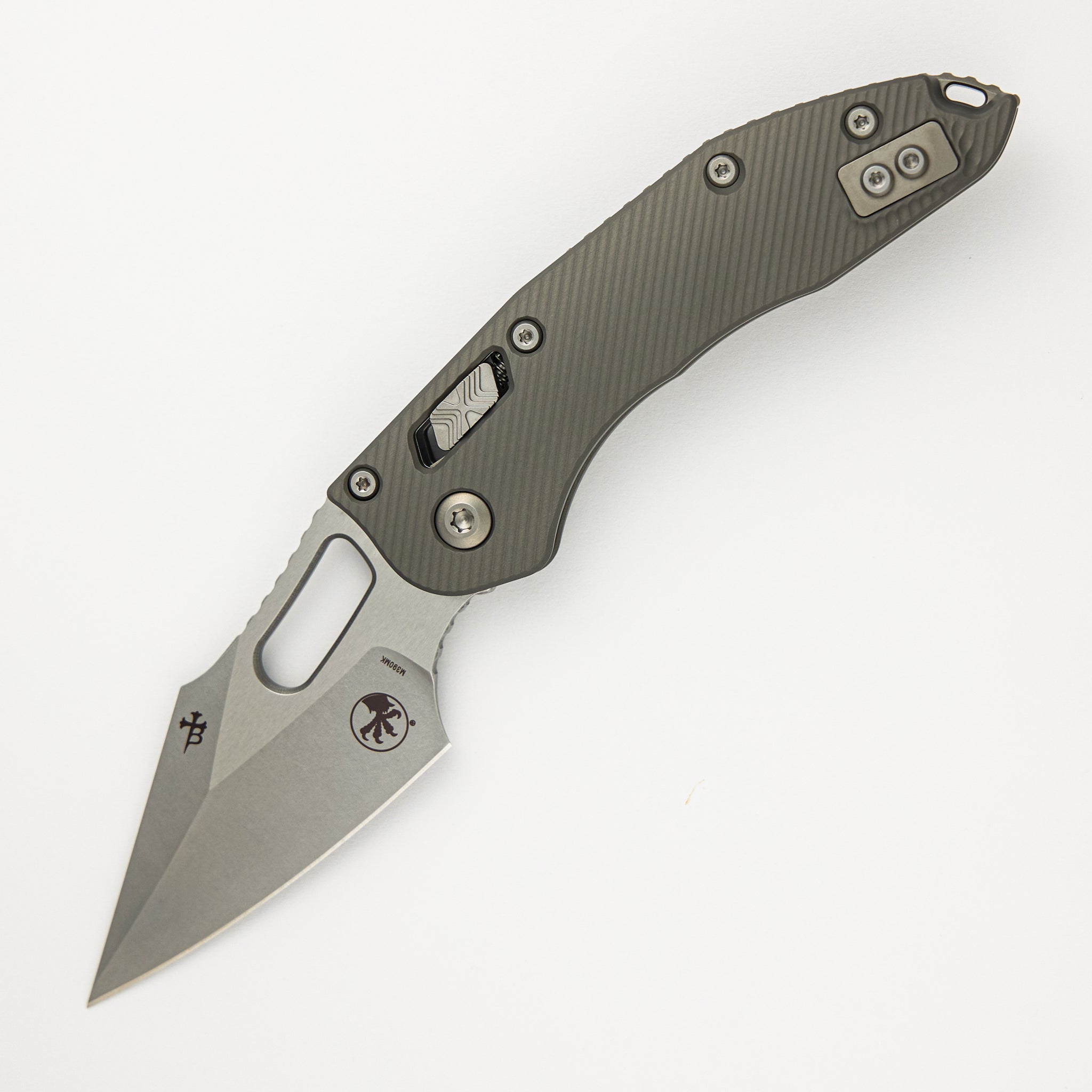 Microtech Stitch - RAM-LOK S/E Fluted Natural Clear Aluminum Stonewash Standard 169RL-10FLNC