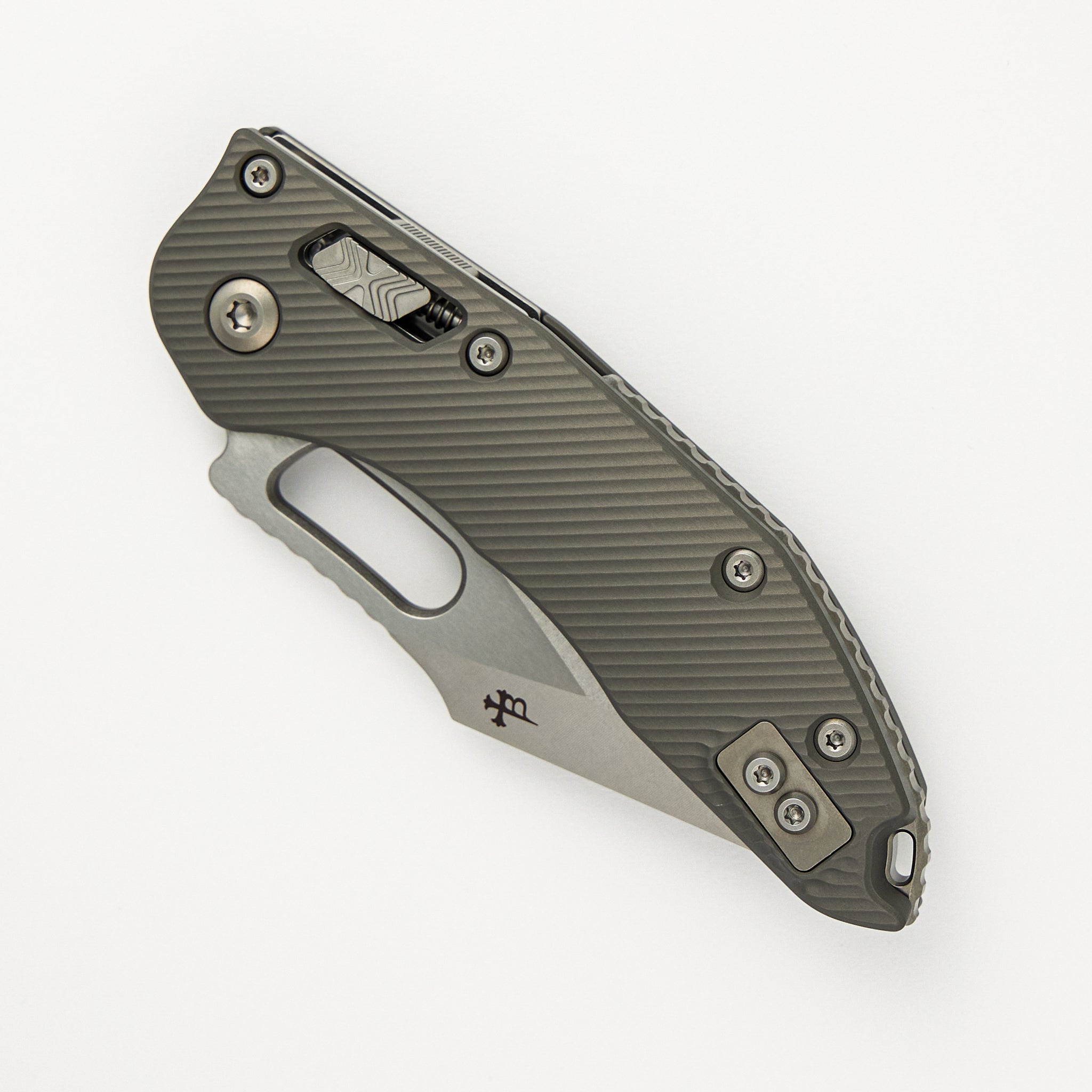 Microtech Stitch - RAM-LOK S/E Fluted Natural Clear Aluminum Stonewash Standard 169RL-10FLNC