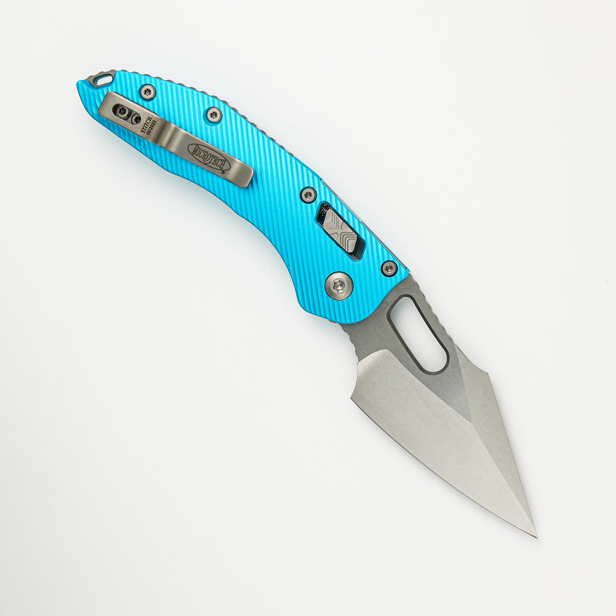 Microtech Stitch - RAM-LOK S/E Fluted Turquoise Stonewash Standard 169RL-10 FLTQ