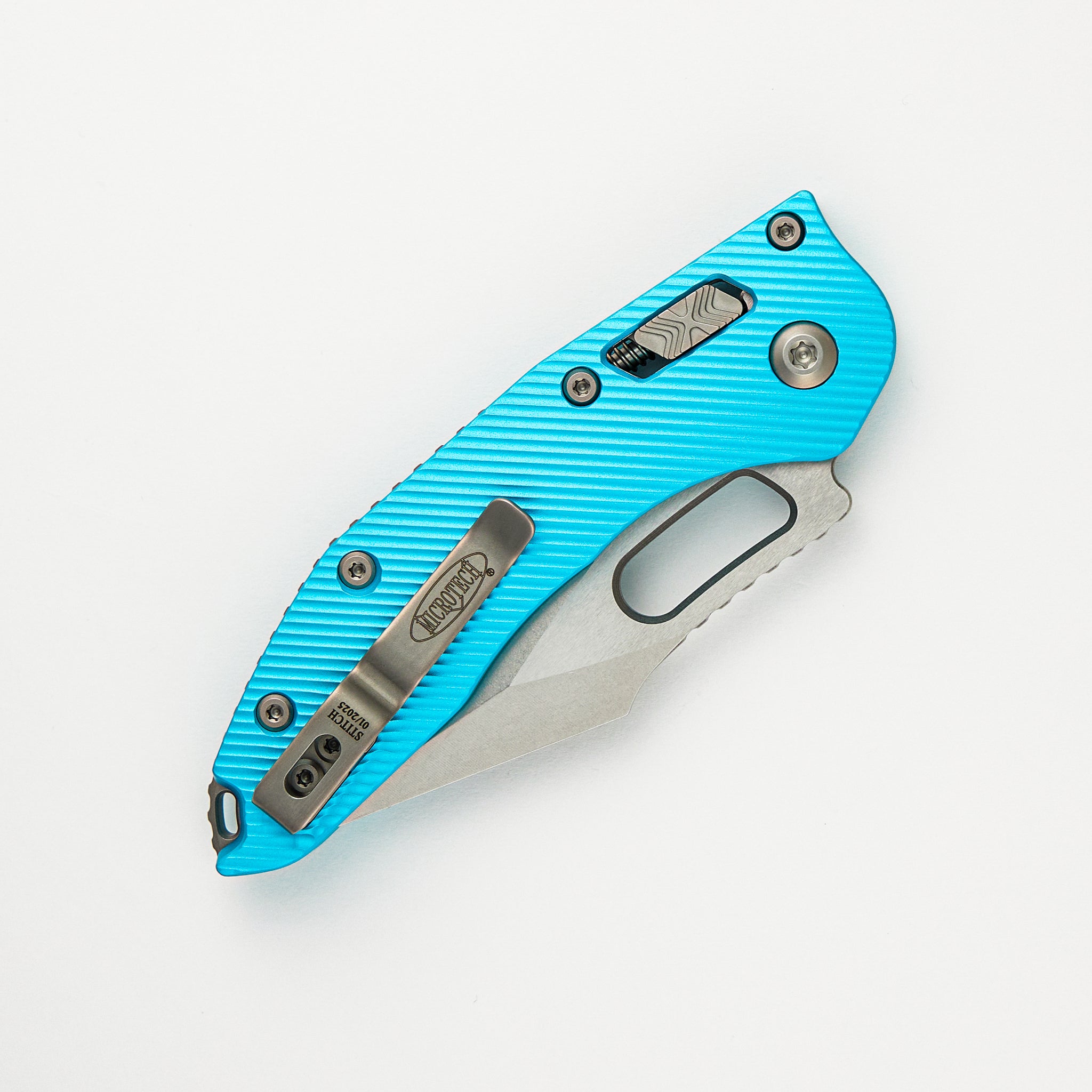 Microtech Stitch - RAM-LOK S/E Fluted Turquoise Stonewash Standard 169RL-10 FLTQ